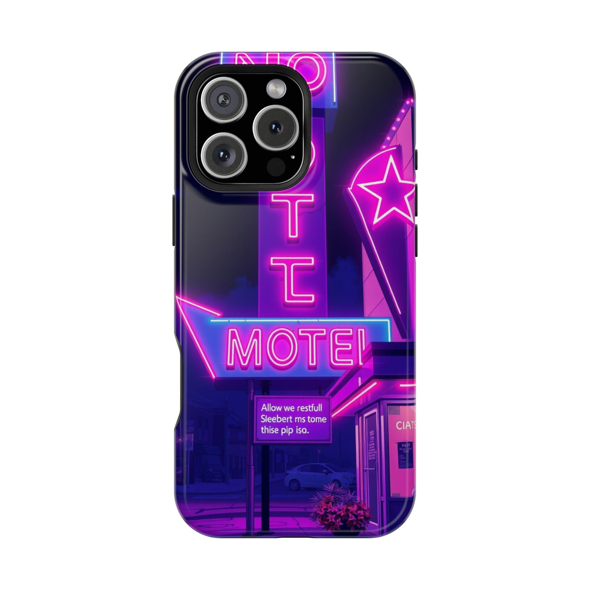 iPhone Neon Sign Motel Enchanted Art Slim Everyday Designer Case · iPhone Case