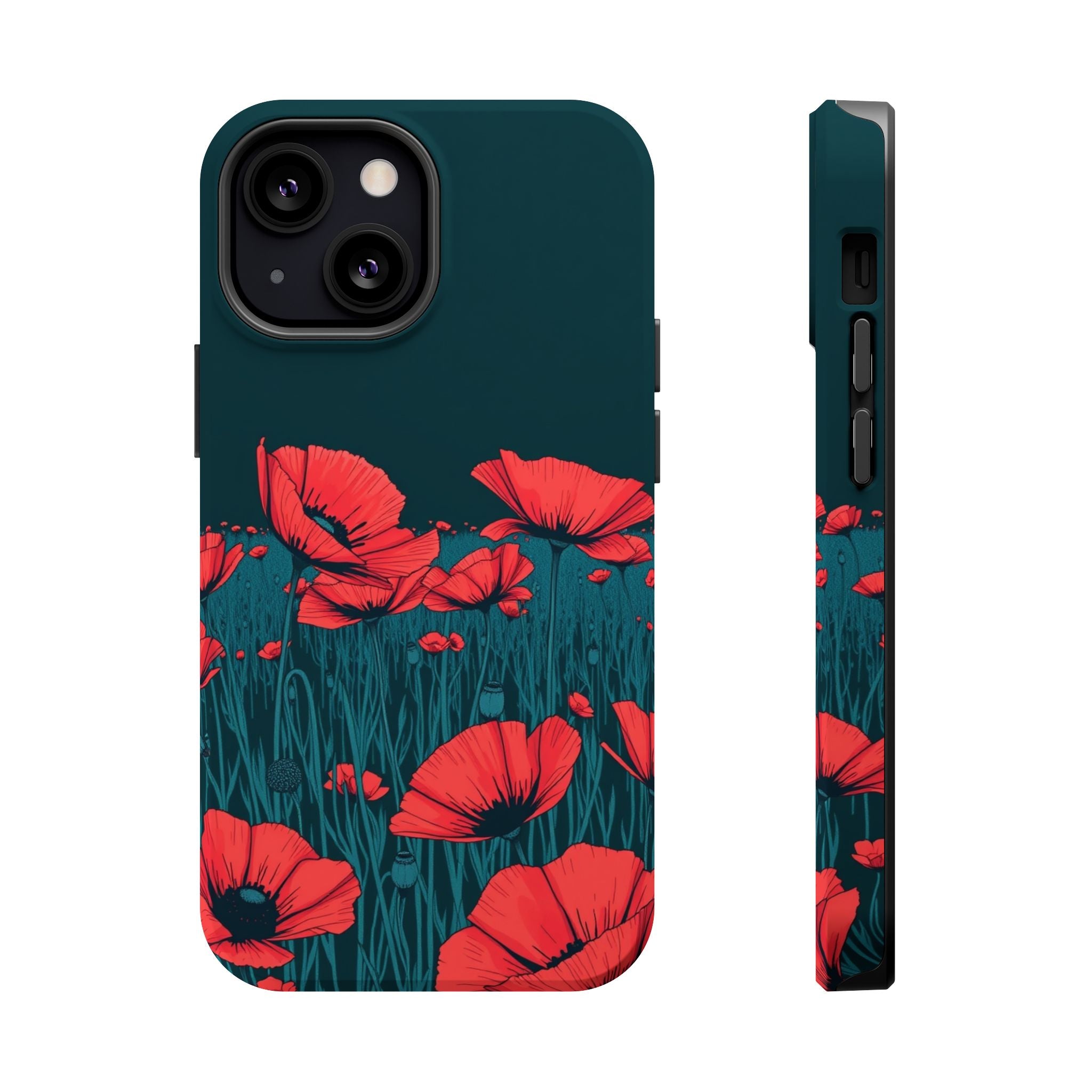 iPhone Poppy Field Dark Gothic Ink Clean Minimal Snap Cas Slim Snap Case · iPhon