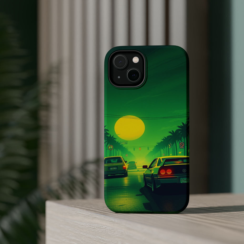 iPhone Dreamy Sunset Drive 80s Design Slim Everyday Designer Case · iPhone Case