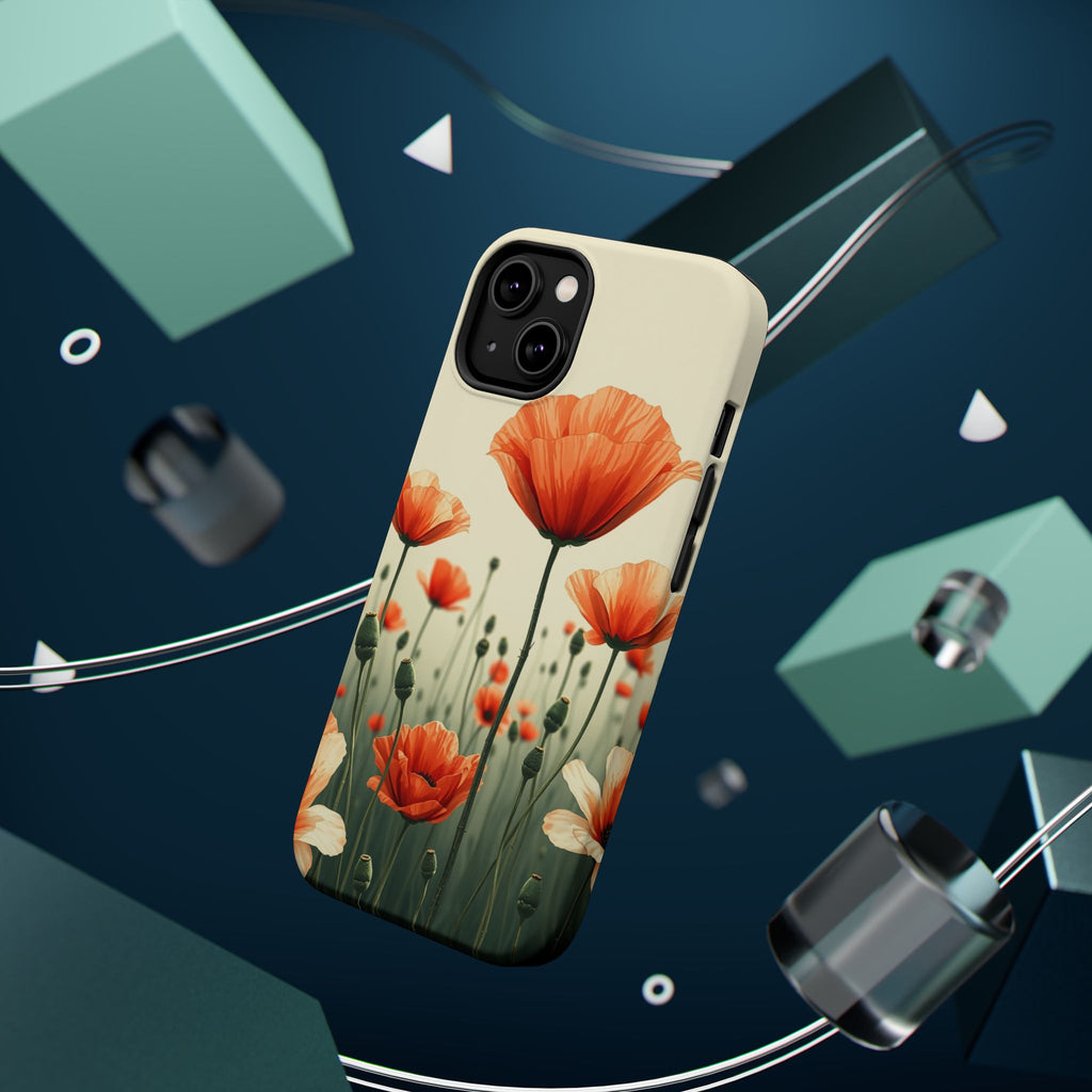 iPhone Sage And Ivory Poppy Field Bold Modern Everyday Snap Case · iPhone Case
