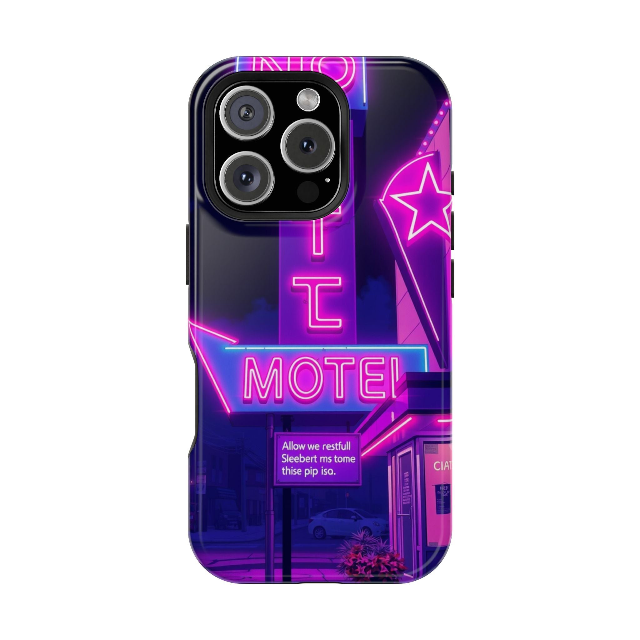 iPhone Neon Sign Motel Enchanted Art Slim Everyday Designer Case · iPhone Case