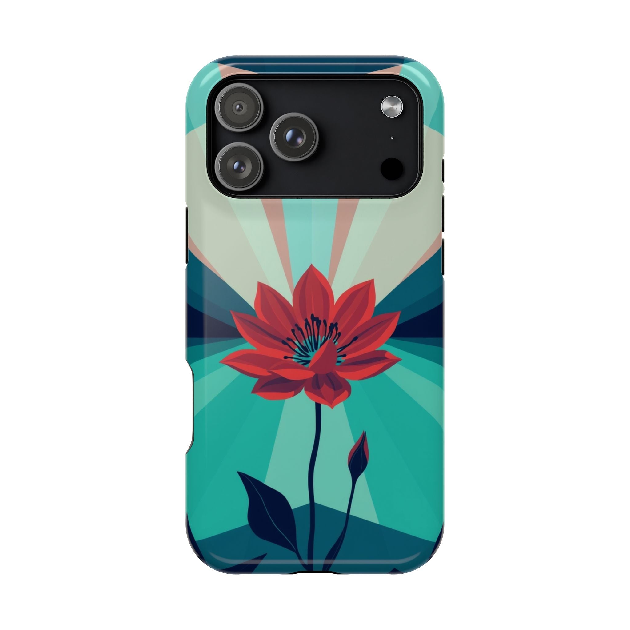 iPhone Teal And Coral Night Bloomer Slim Everyday Designer Case · iPhone Case