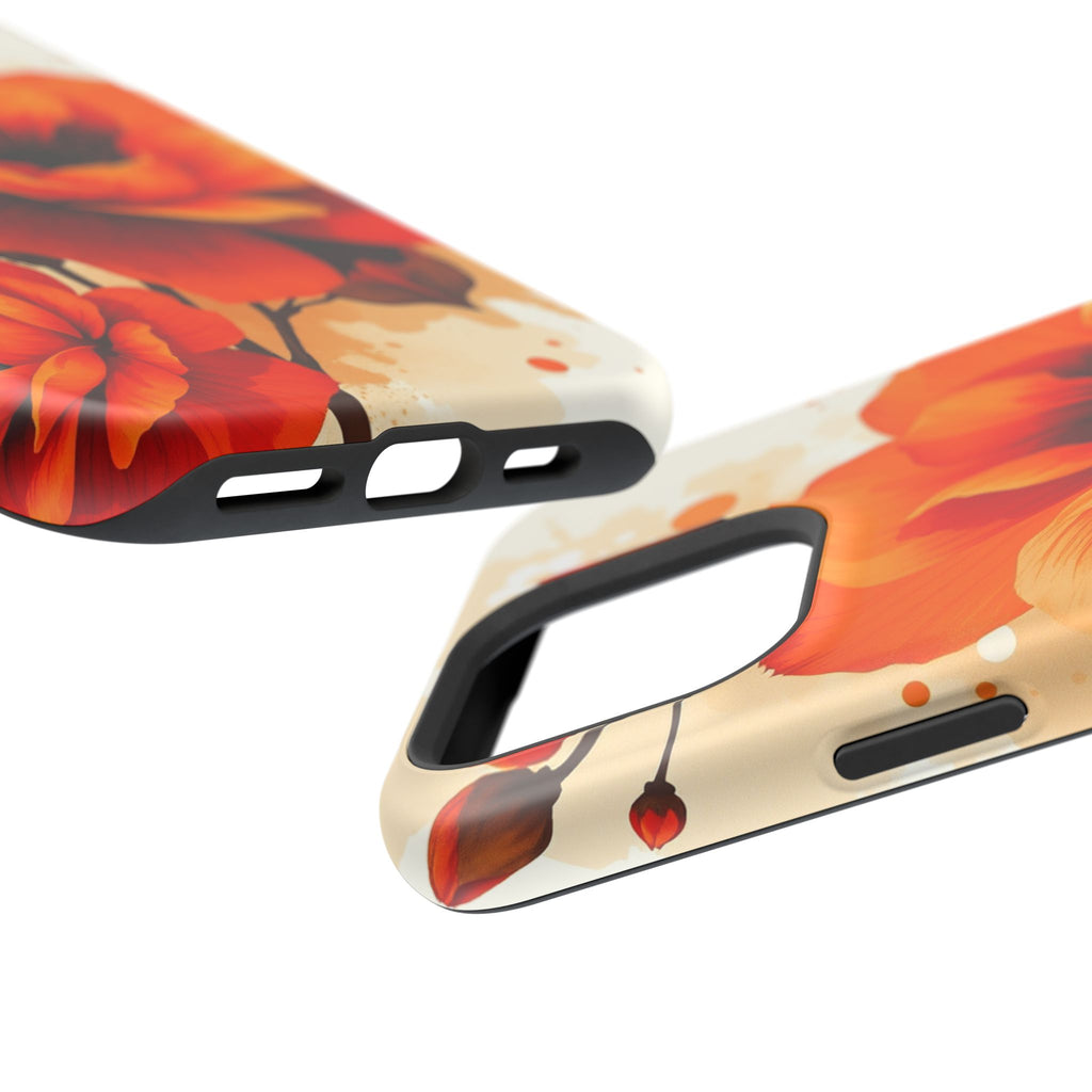 iPhone Burnt Orange And Sand Floral Ink Wash Slim iPhone Everyday · iPhone Case
