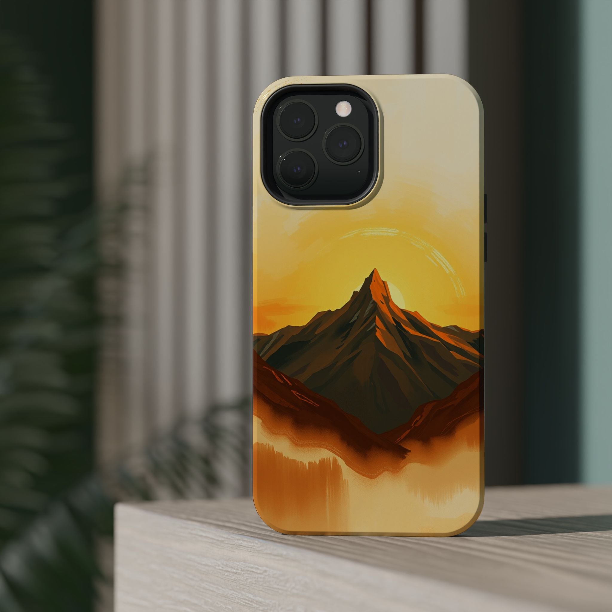 iPhone Mustard And Rust Mountain at Sunrise Slim iPhone Everyday · iPhone Case
