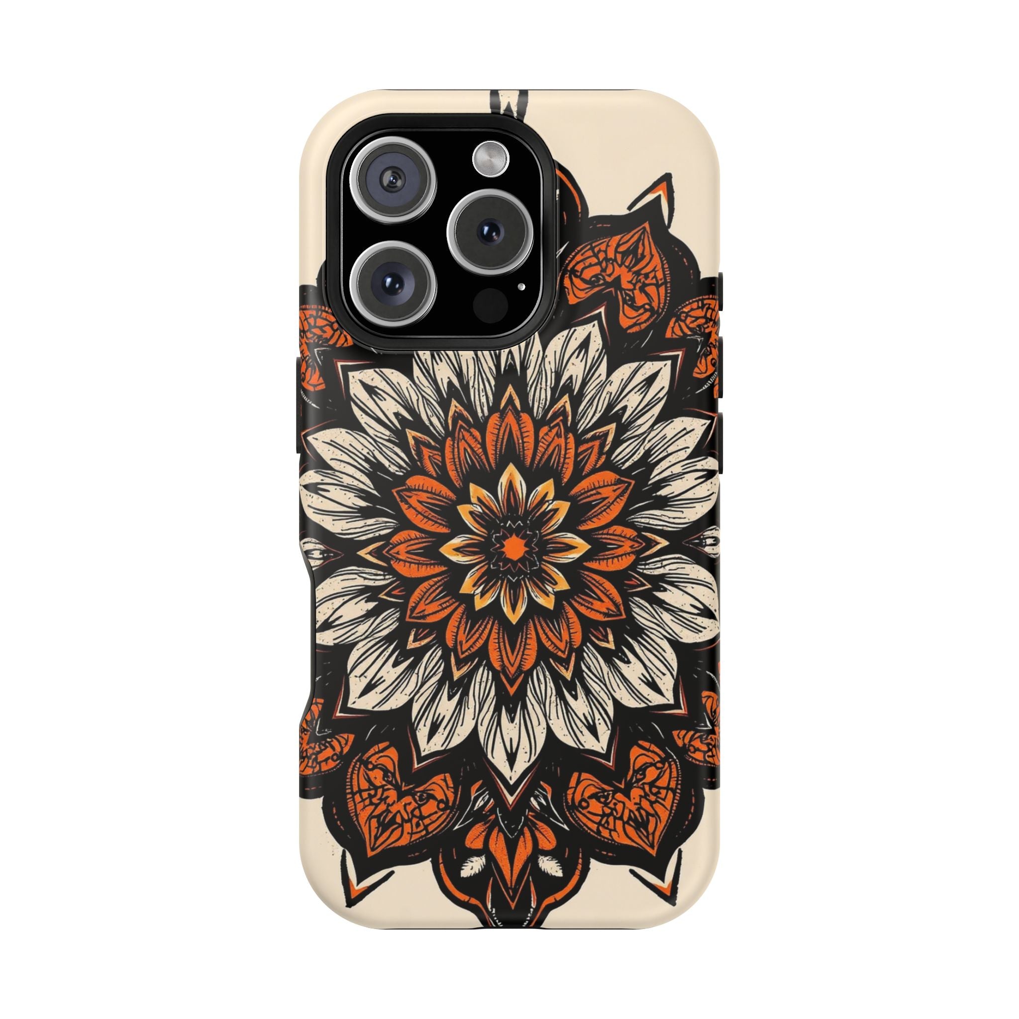 iPhone Burnt Orange And Sand Floral Mandala Slim Snap Cas Carry Case · iPhone Ca