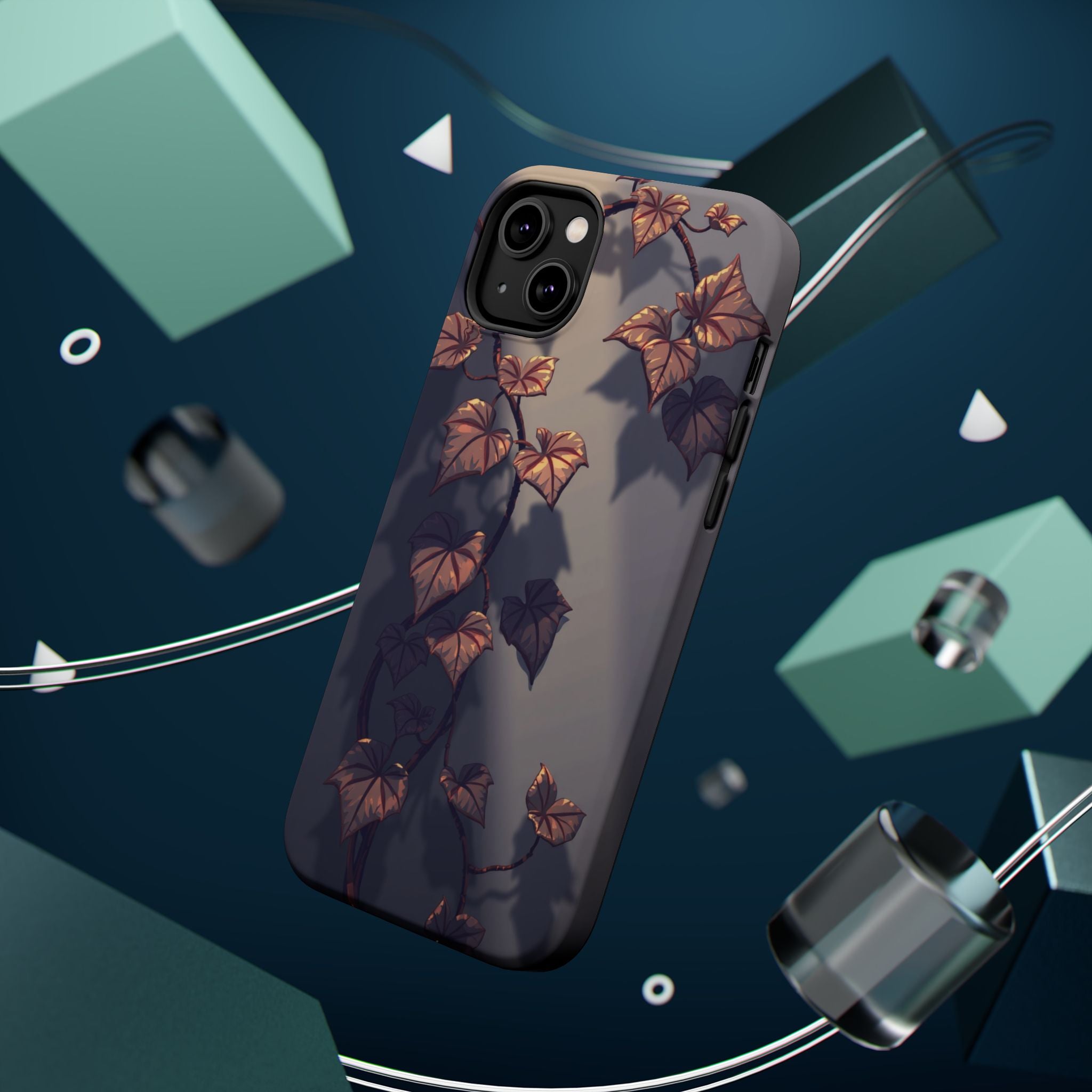 iPhone Charcoal And Copper Art Nouveau Vine Soft iPhone 13 Finish · iPhone Case