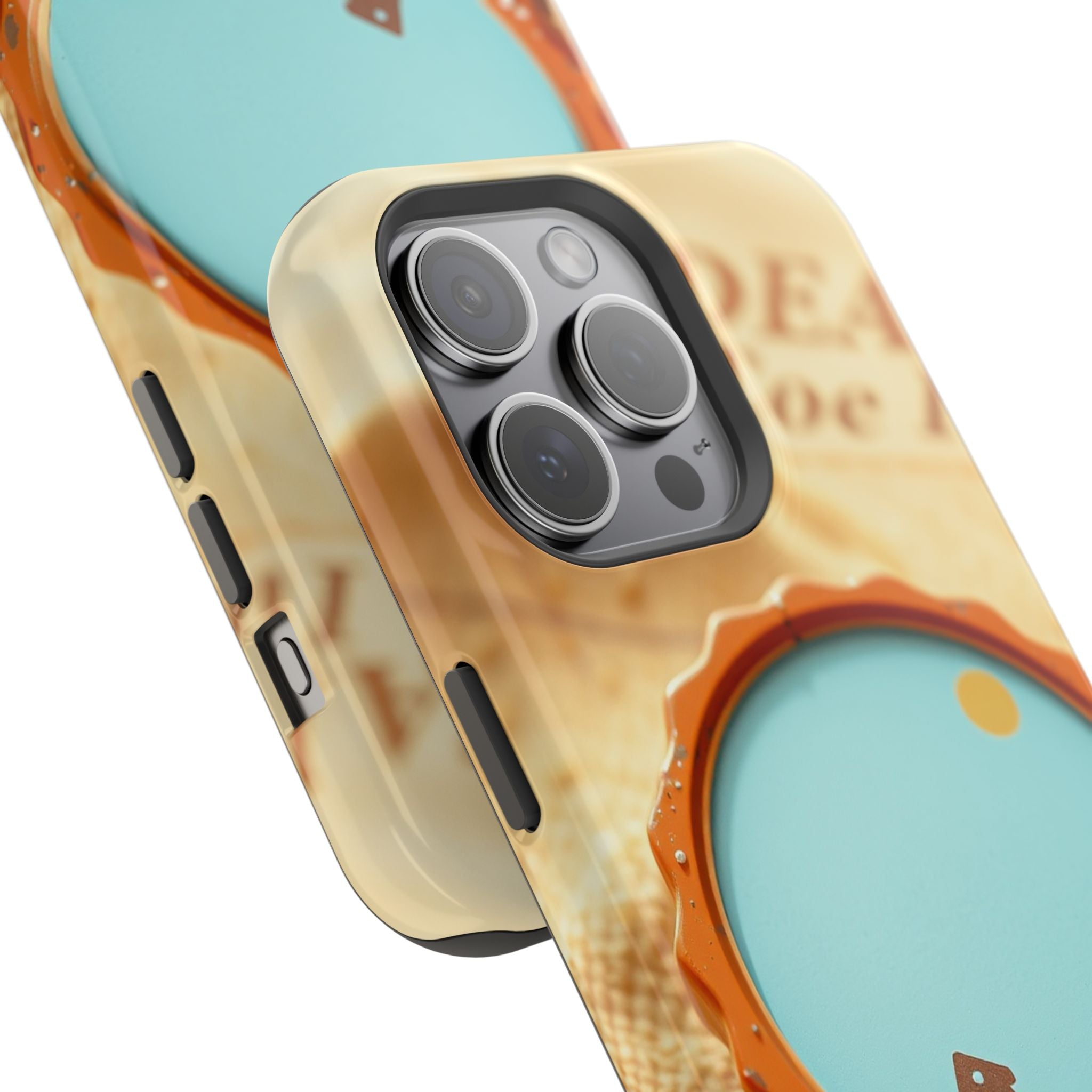 iPhone Burnt Orange And Sand Retro Travel Badge Soft Finish Everyday Case · iPho