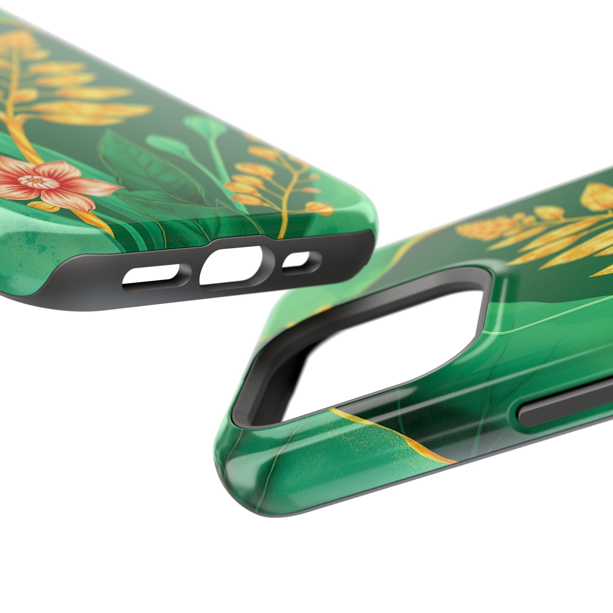 iPhone Emerald Green And Gold Botanical Illustration Ga Slim Snap Case · iPhone
