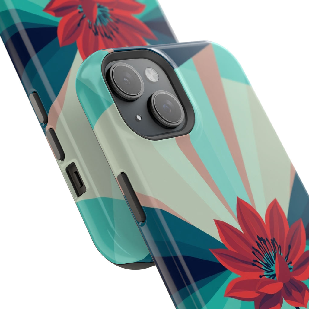 iPhone Teal And Coral Night Bloomer Slim Everyday Designer Case · iPhone Case