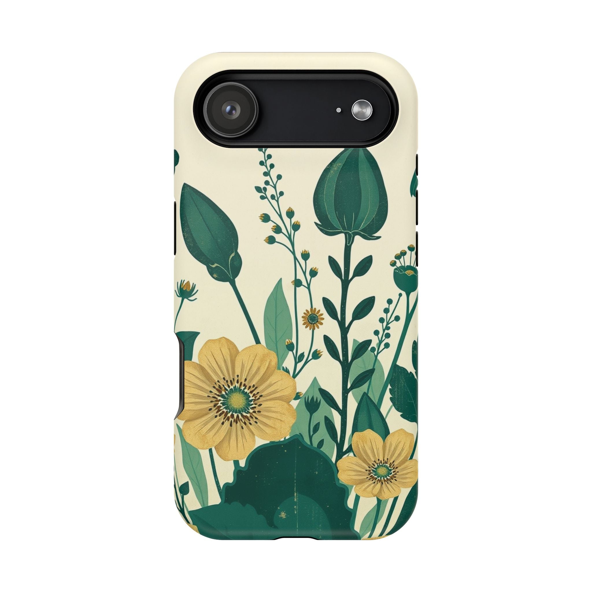 iPhone Emerald Green And Gold Pressed Botanicals Clean iPhone Minimal · iPhone C