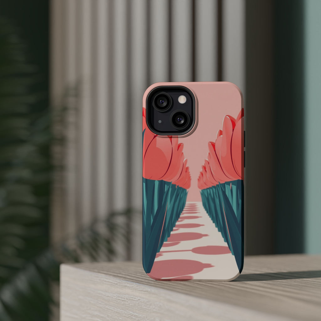 iPhone Tulip Row Pastel Kawaii Slim Everyday Designer Case · iPhone Case