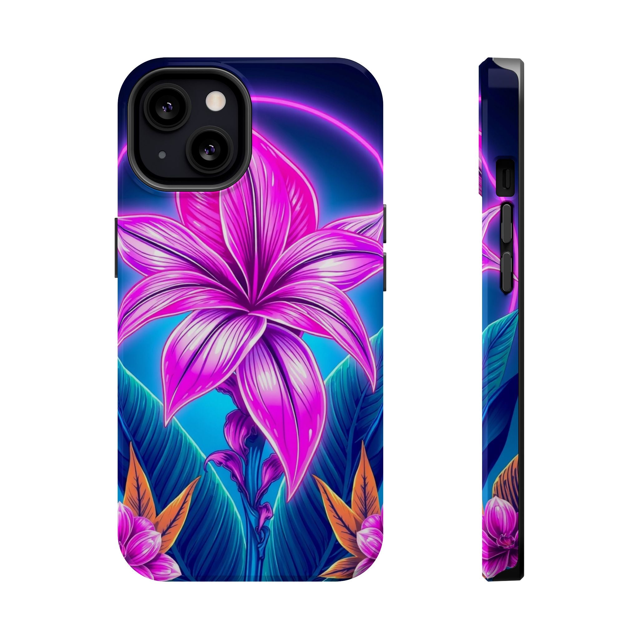 iPhone Tropical Bloom Neon Cyberpunk Slim Everyday Designer Case · iPhone Case