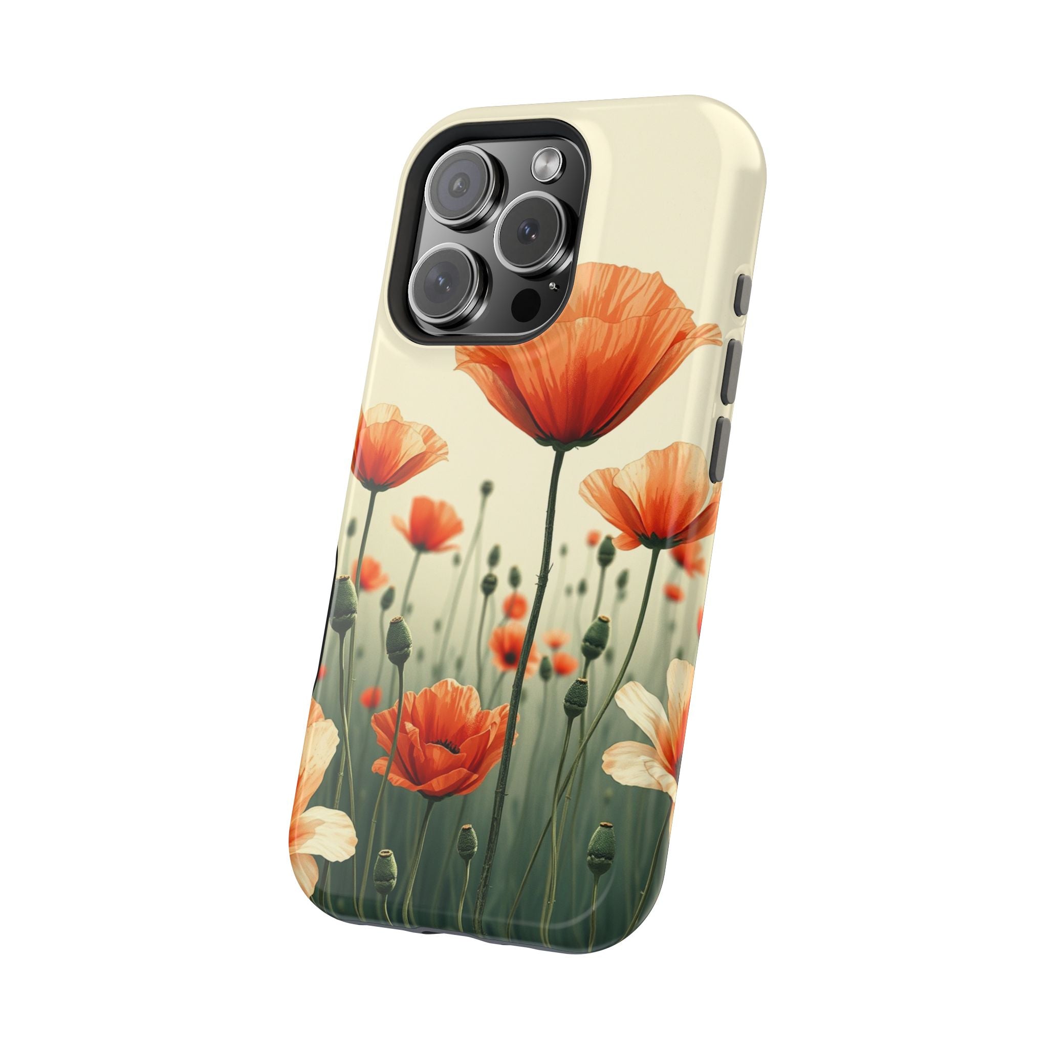 iPhone Sage And Ivory Poppy Field Bold Modern Everyday Snap Case · iPhone Case