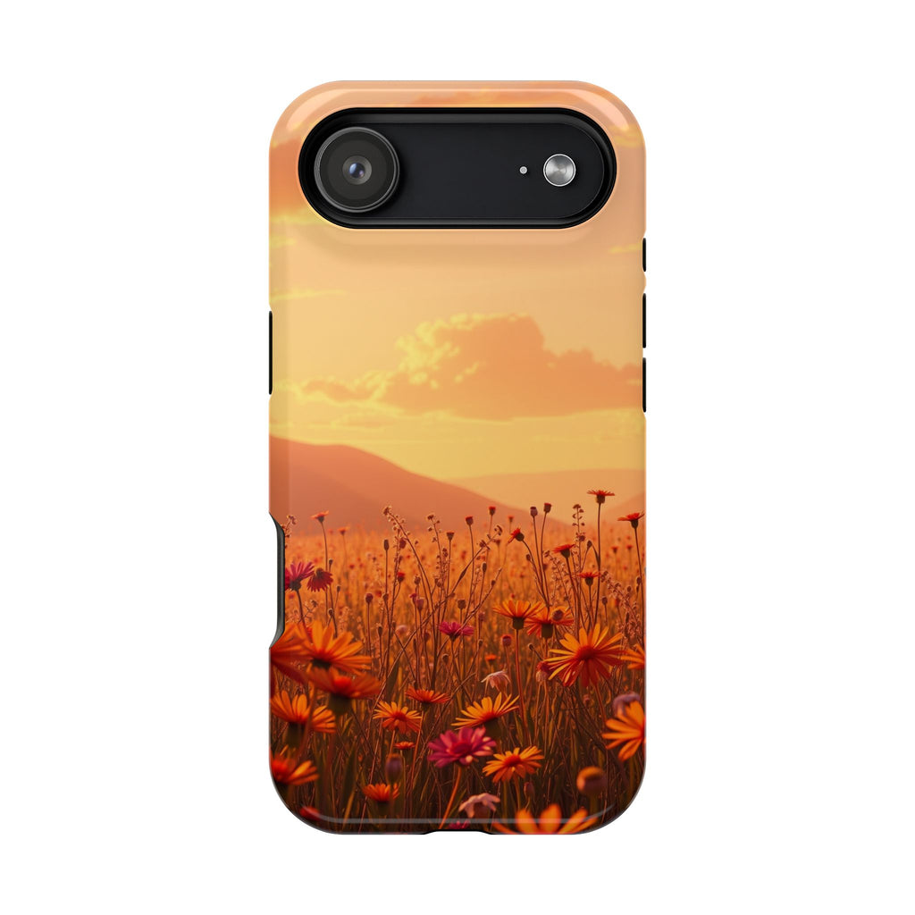 iPhone Sunset Amber And Peach Wildflower Field Soft iPhone Finish · iPhone Case
