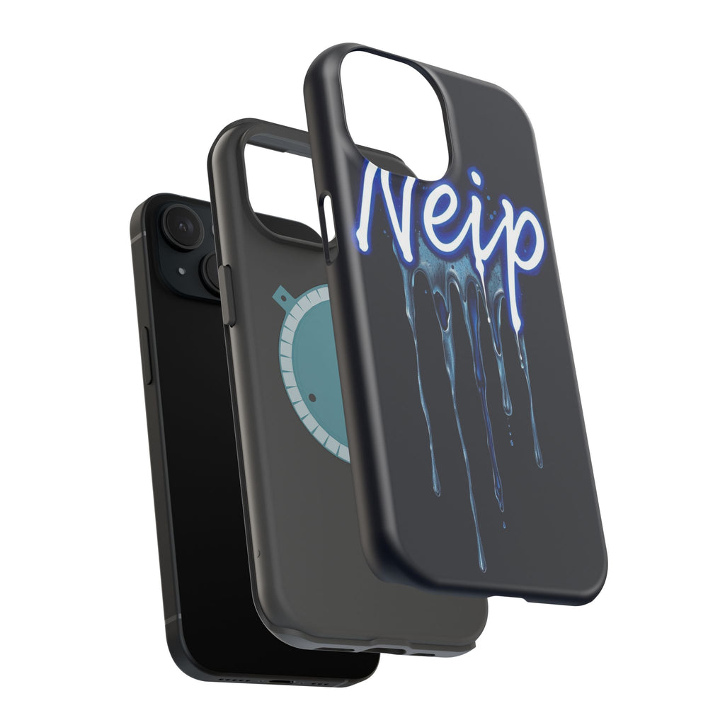 iPhone Midnight Blue And Silver Neon Drip Slim iPhone Everyday Designer · iPhone