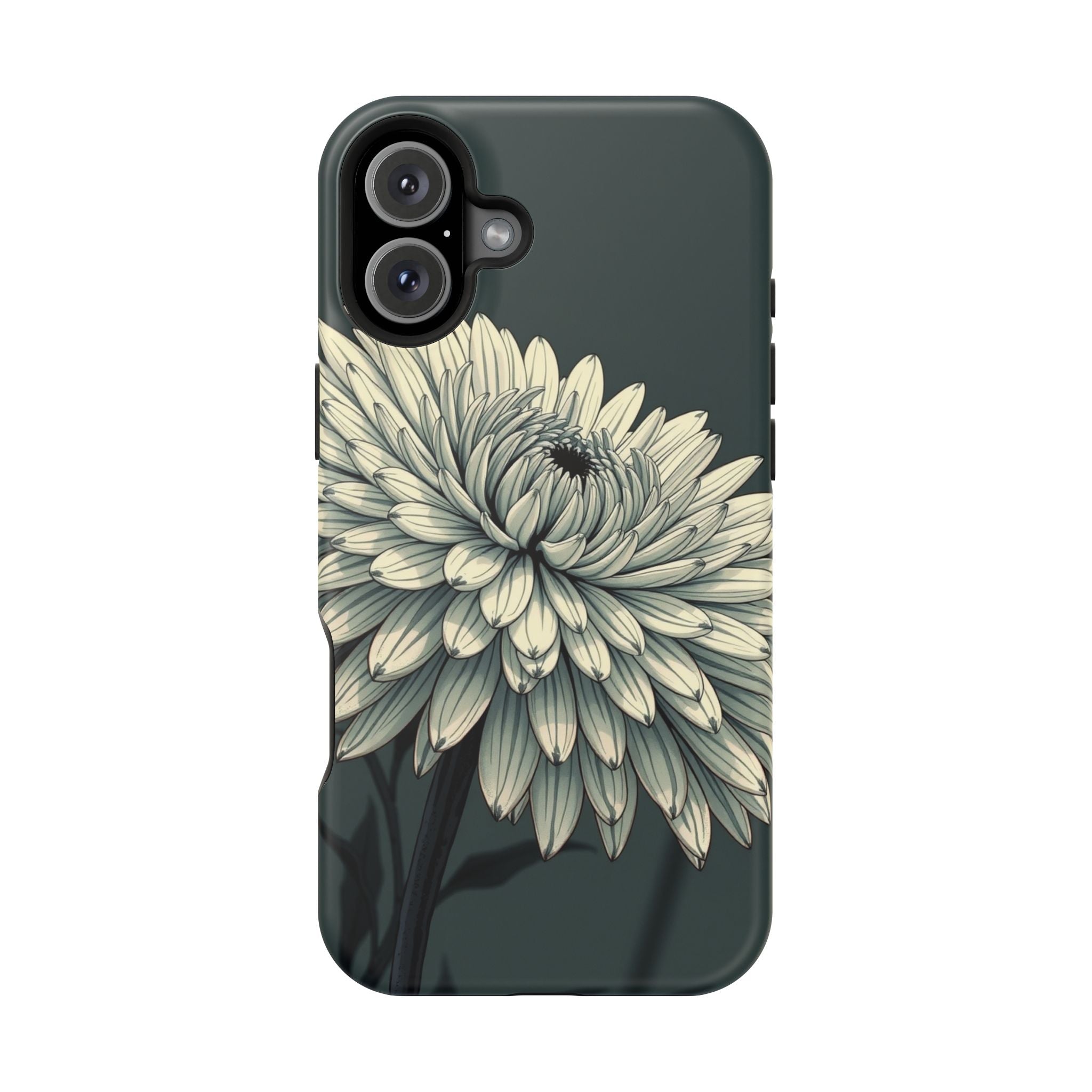 iPhone Chrysanthemum Classic Dark Gothic Ink Carry Case Slim Snap Case · iPhone