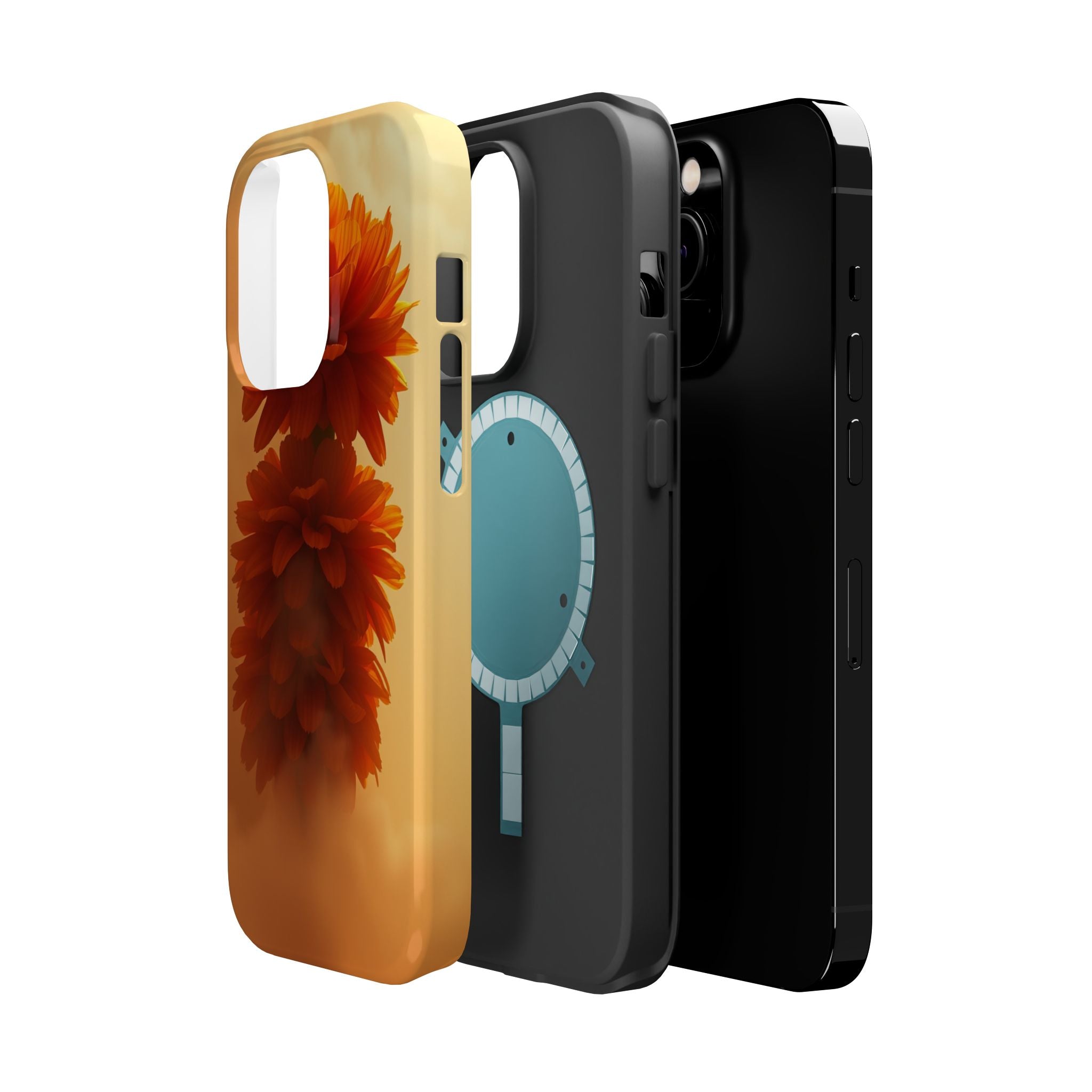 iPhone Ranunculus Stack 3D Digital Bold Modern Everyday Snap Case · iPhone Case