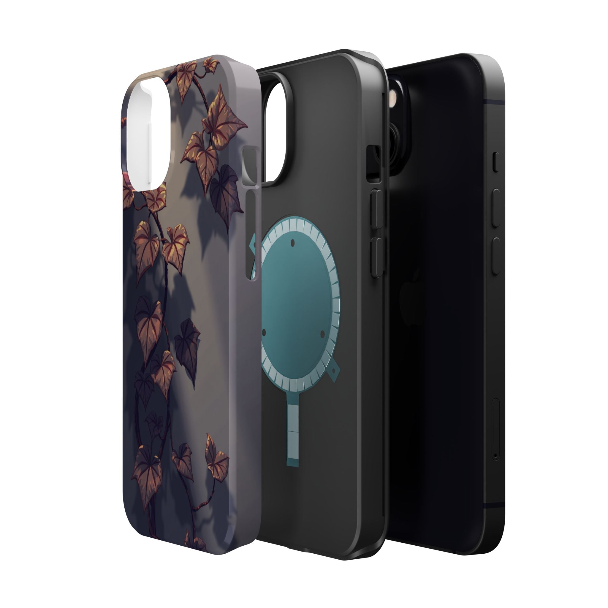 iPhone Charcoal And Copper Art Nouveau Vine Soft iPhone 13 Finish · iPhone Case