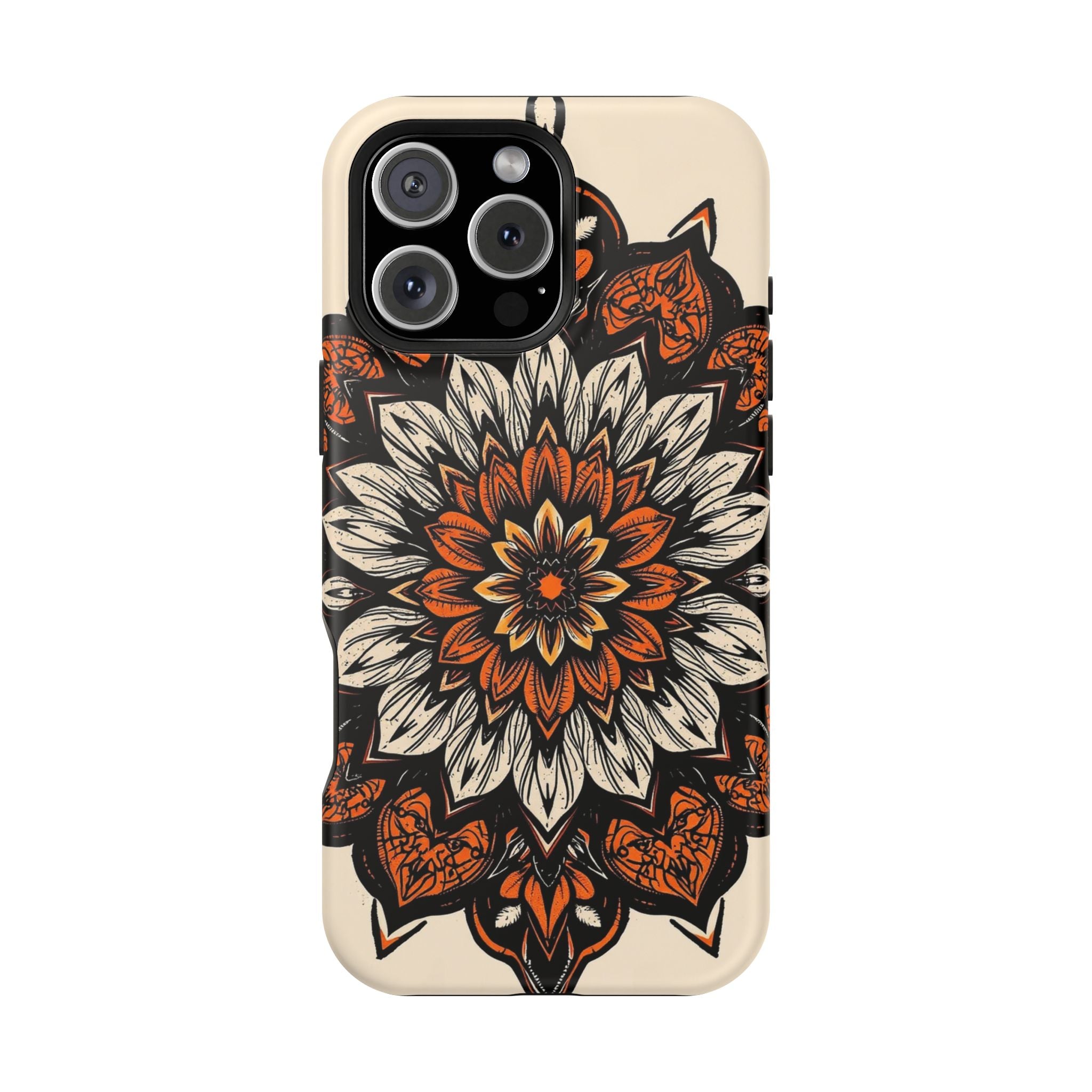 iPhone Burnt Orange And Sand Floral Mandala Slim Snap Cas Carry Case · iPhone Ca