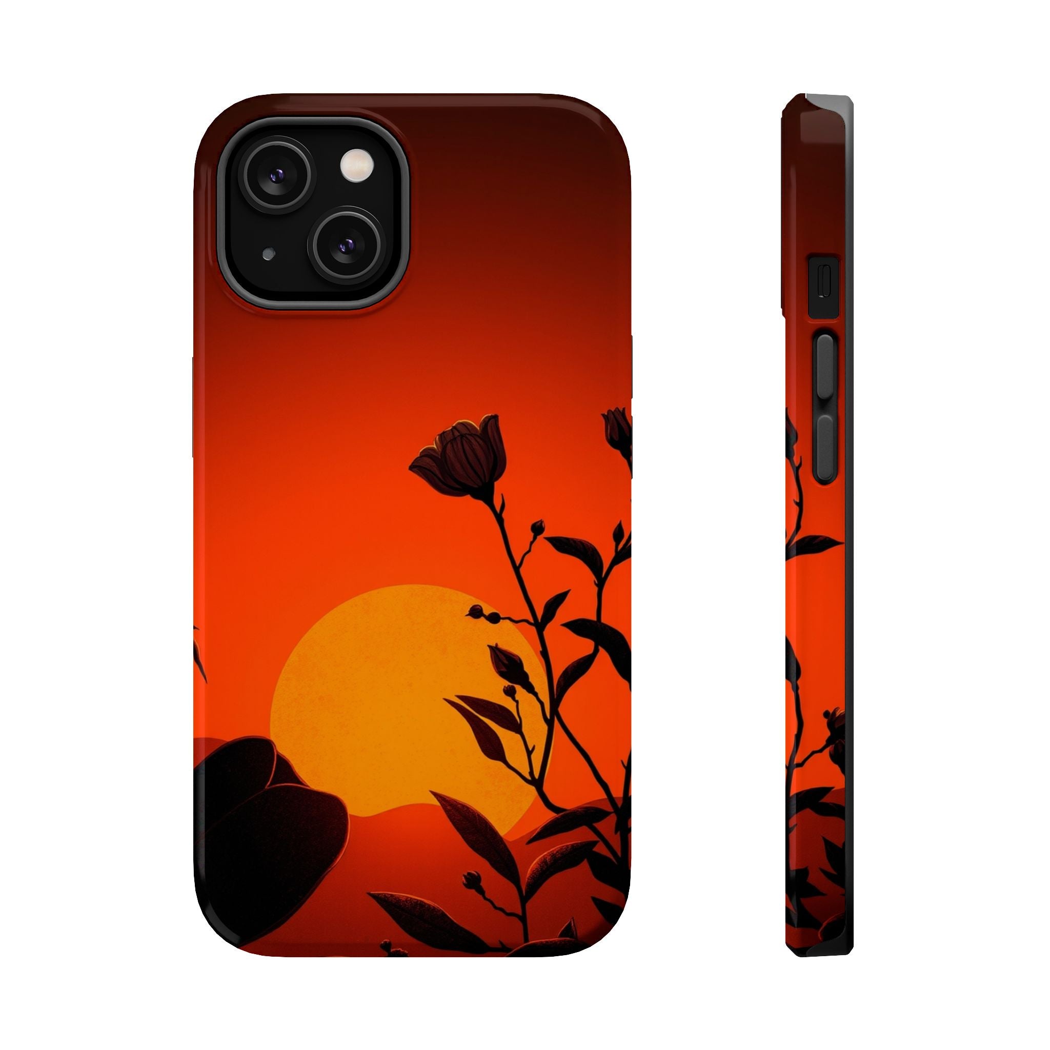 iPhone Bloom and Leaf Dark Gothic Ink Slim Everyday Designer Case · iPhone Case