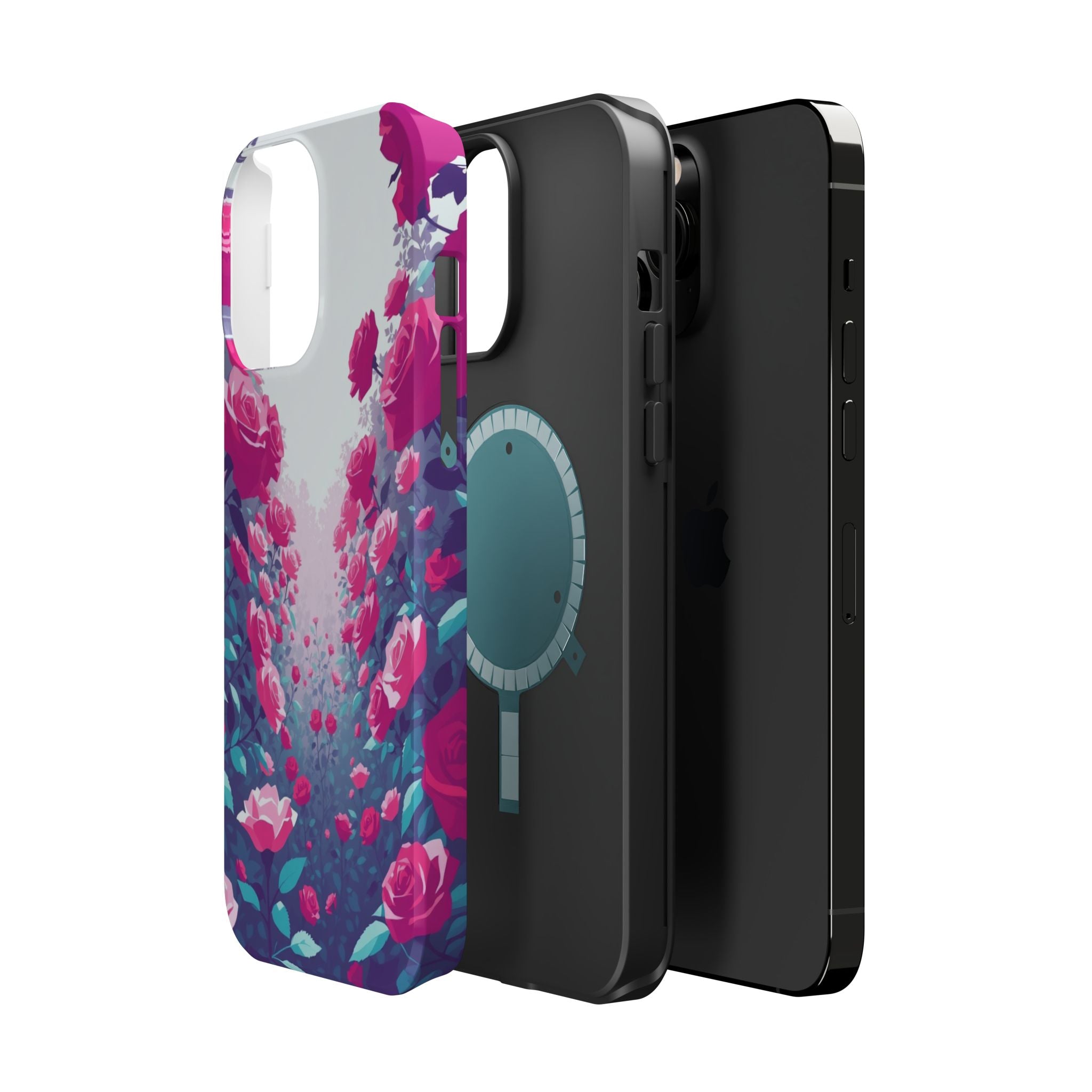iPhone Cyan And Magenta Rose Garden Slim Everyday Designer Case · iPhone Case