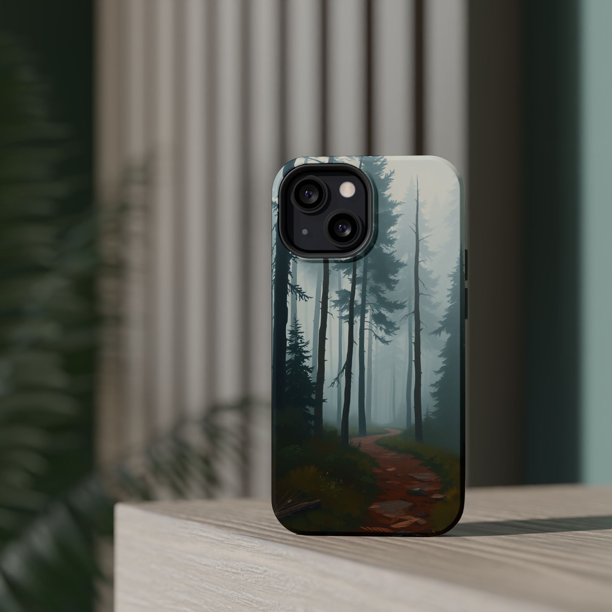 iPhone Serene Misty Forest Path Design Slim Everyday Designer Case · iPhone Case