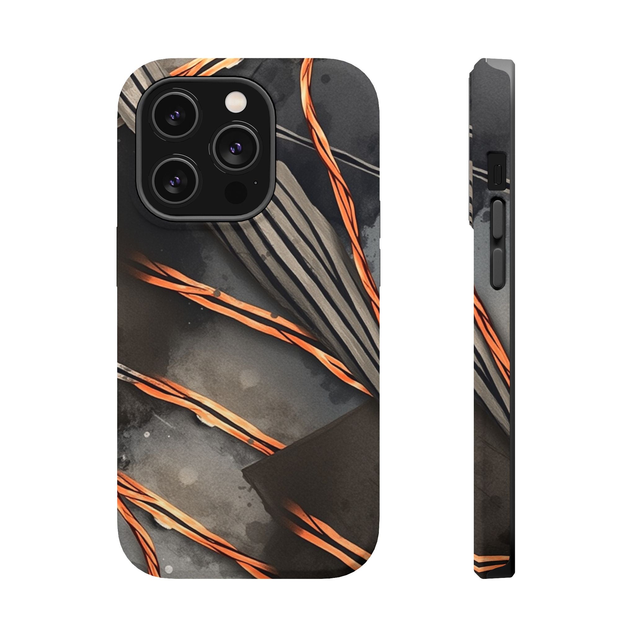 iPhone Charcoal And Copper Thread Pattern Slim iPhone Everyday Designer · iPhone