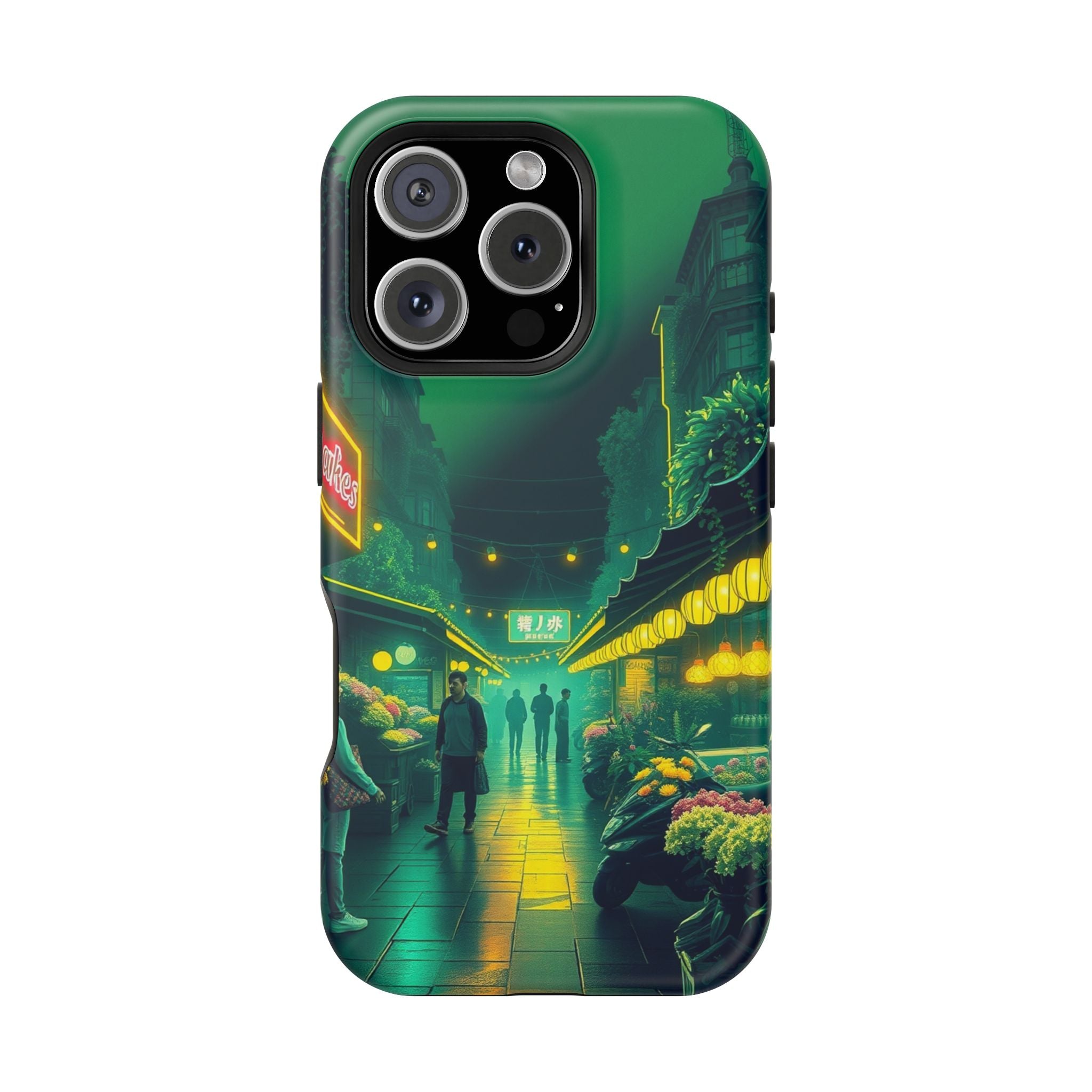 iPhone Flower Market Neon Cyberpunk Slim Everyday Designer Case · iPhone Case