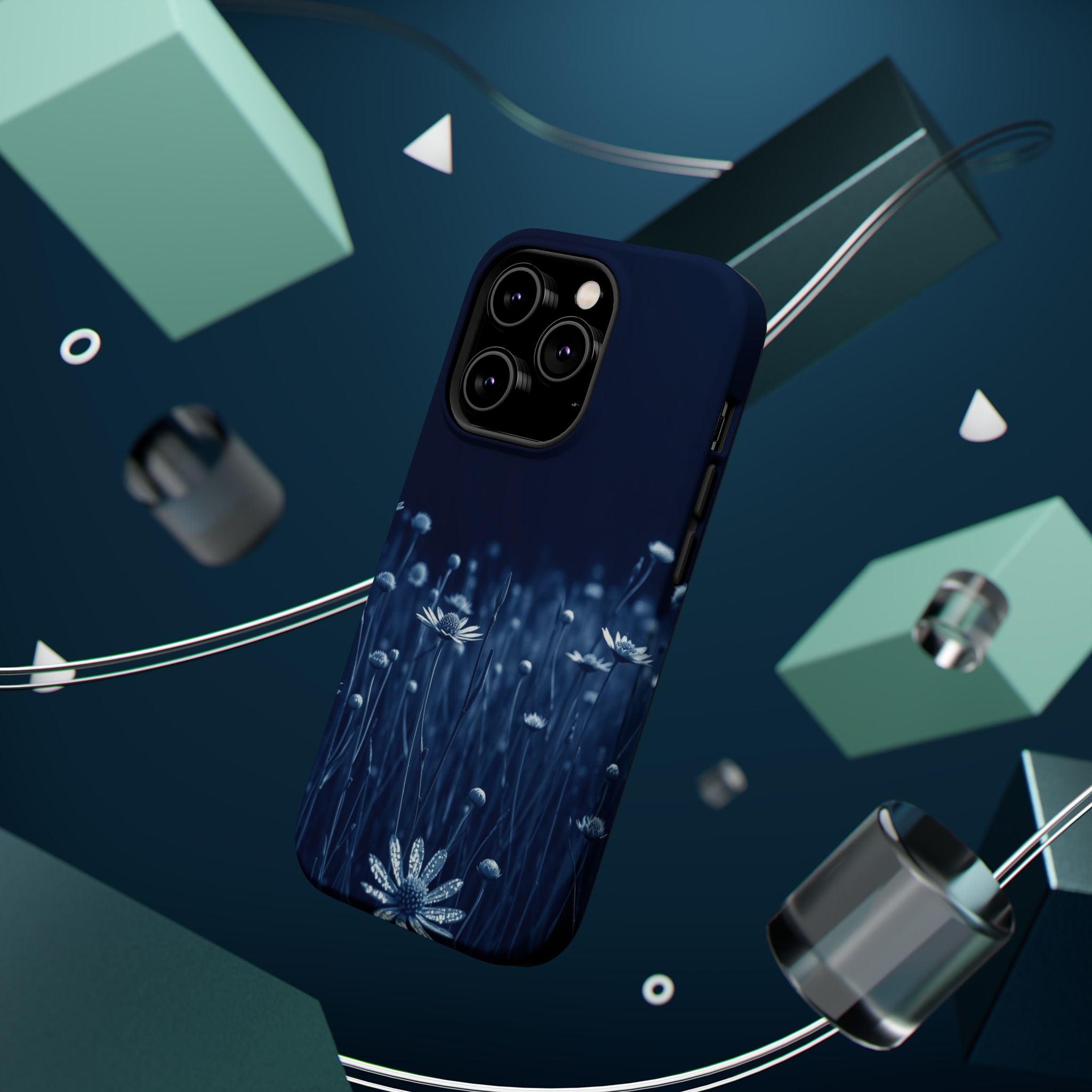 iPhone Midnight Blue And Silver Wildflower Field Clean iPhone Minimal · iPhone C