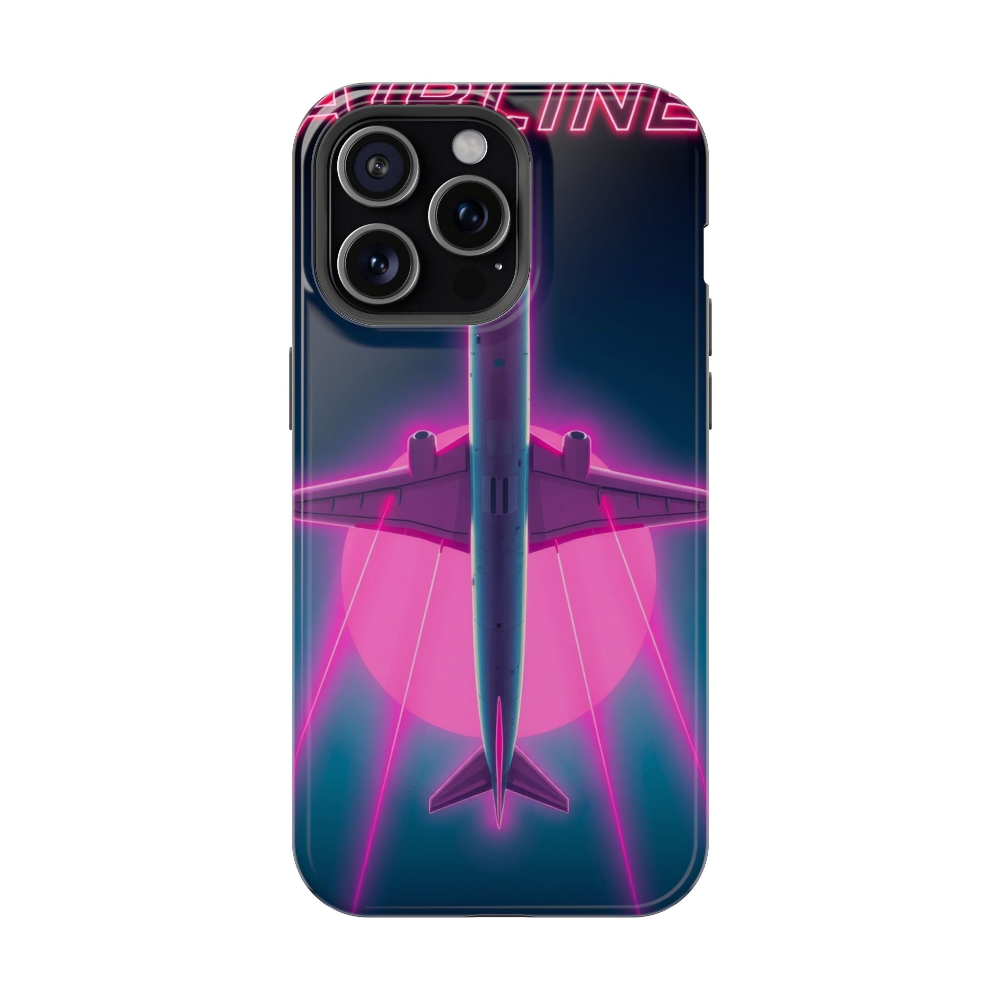 iPhone Cyan And Magenta Retro Airline Poster Slim Everyday Designer Case · iPhon
