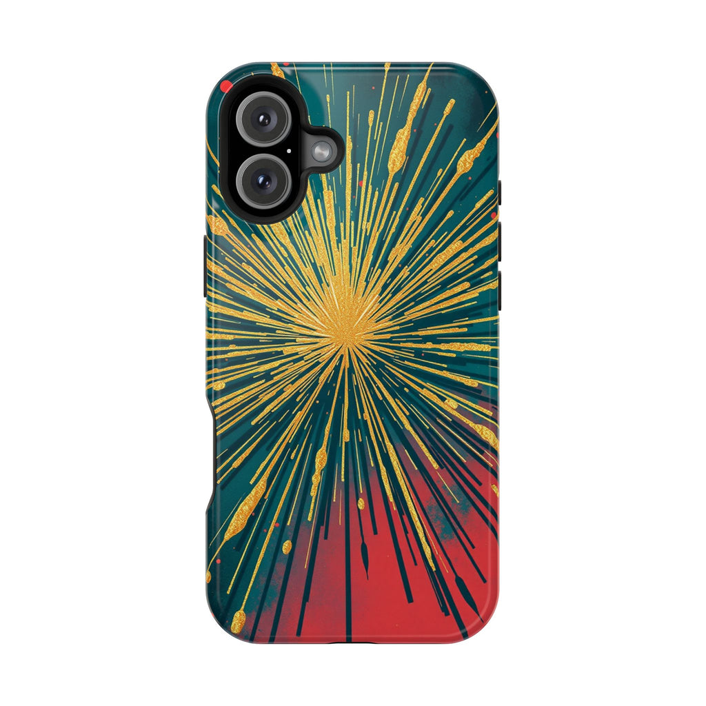 iPhone Gold Foil Burst Dark Gothic Ink Slim Everyday Designer Case · iPhone Case