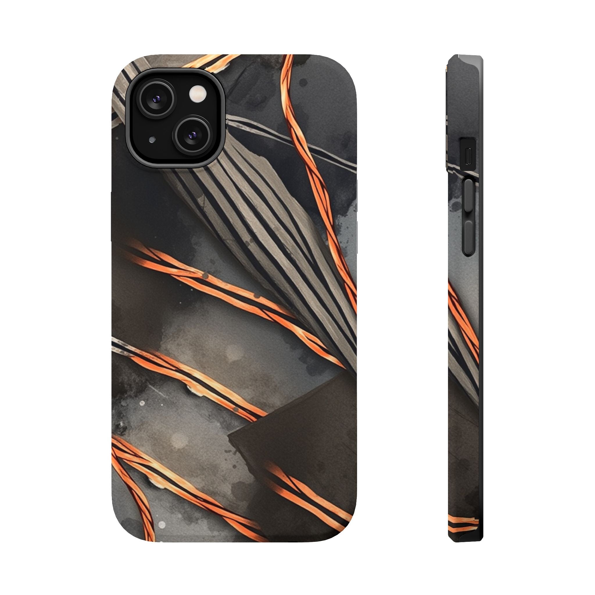 iPhone Charcoal And Copper Thread Pattern Slim iPhone Everyday Designer · iPhone