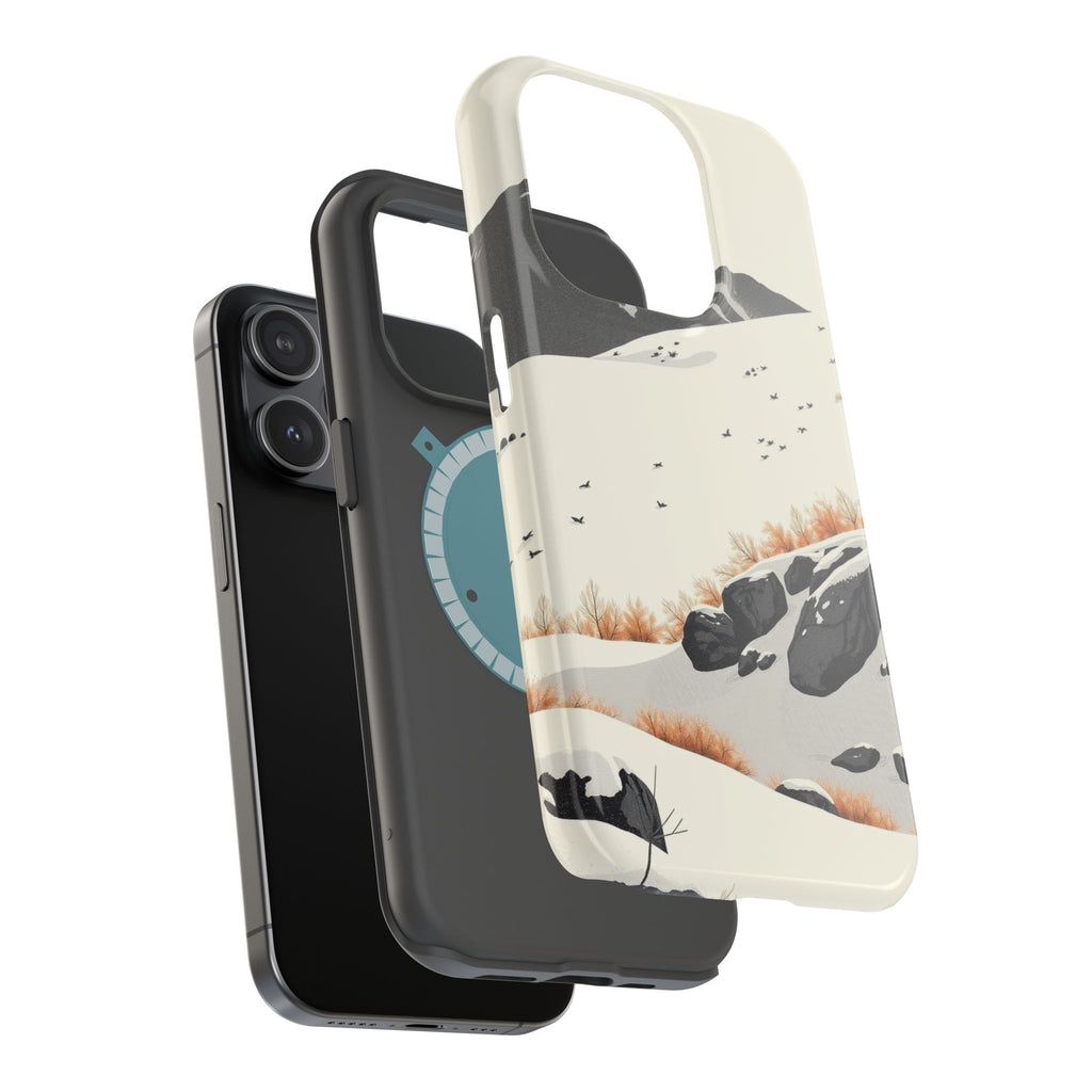 iPhone Snow Field Risograph Print Bold Modern Everyday Snap Case · iPhone Case