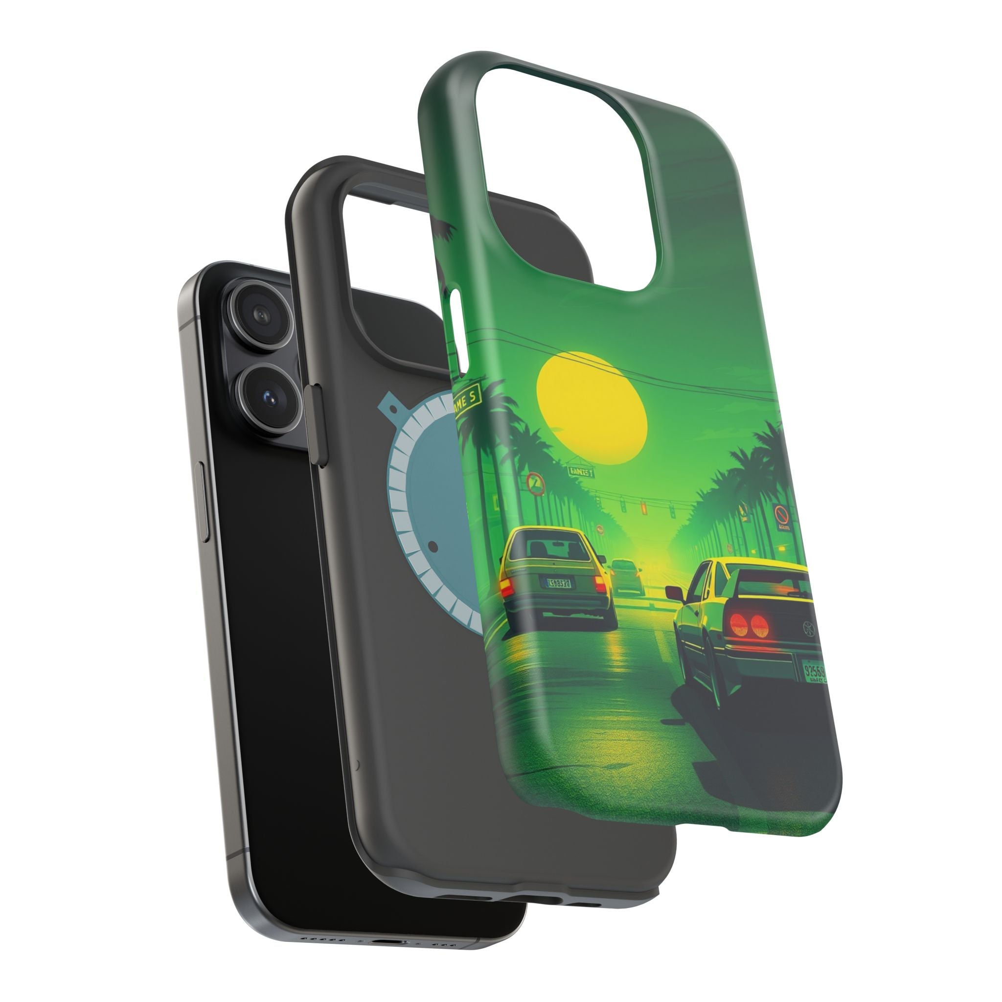 iPhone Dreamy Sunset Drive 80s Design Slim Everyday Designer Case · iPhone Case