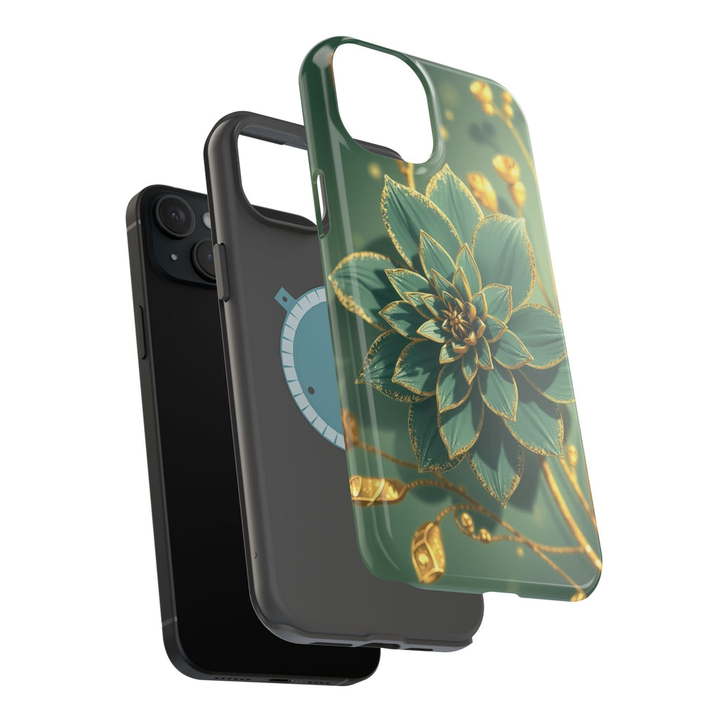 iPhone Floral Gold Foil Pixel Art -Bit Slim Everyday Designer Case · iPhone Case
