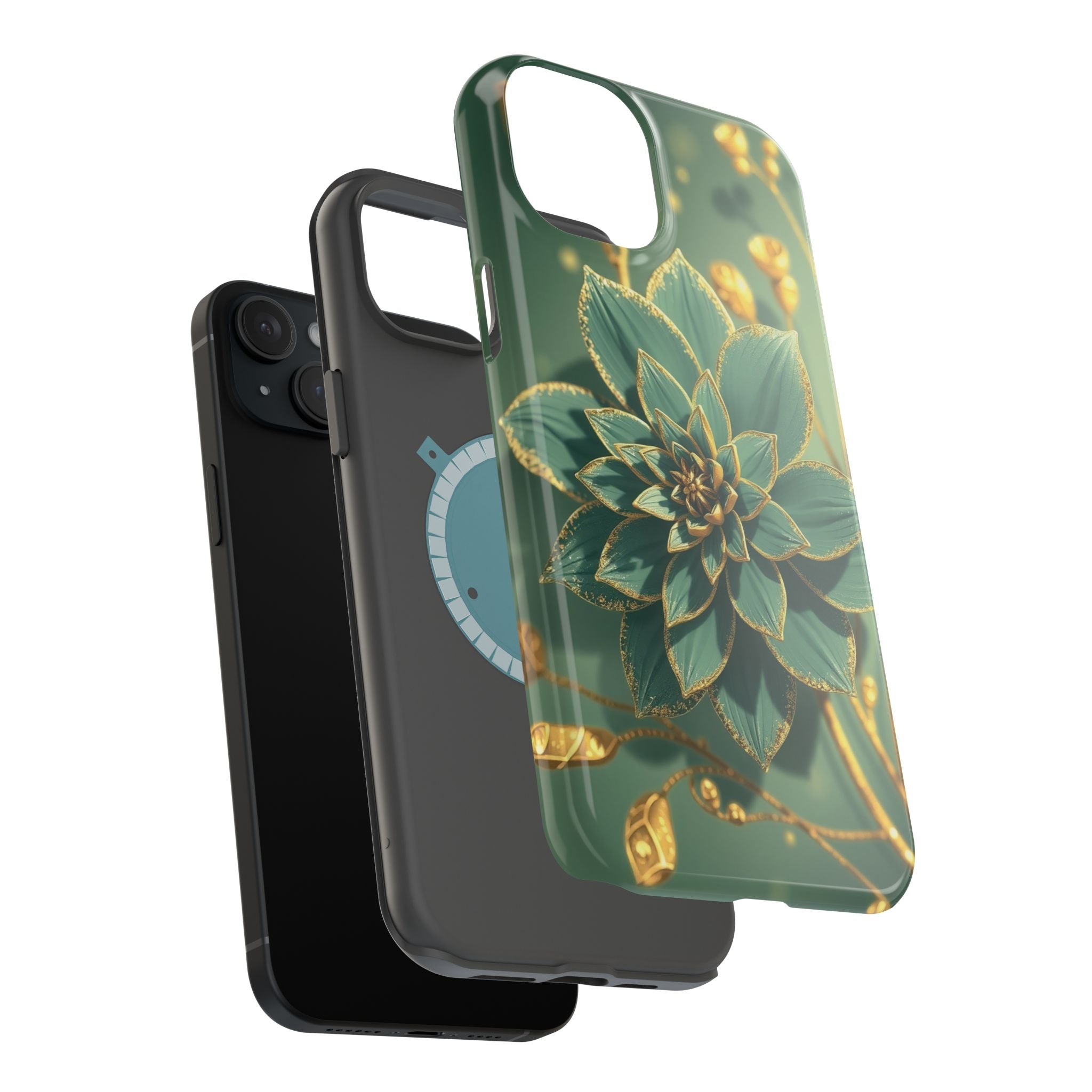 iPhone Floral Gold Foil Pixel Art -Bit Slim Everyday Designer Case · iPhone Case