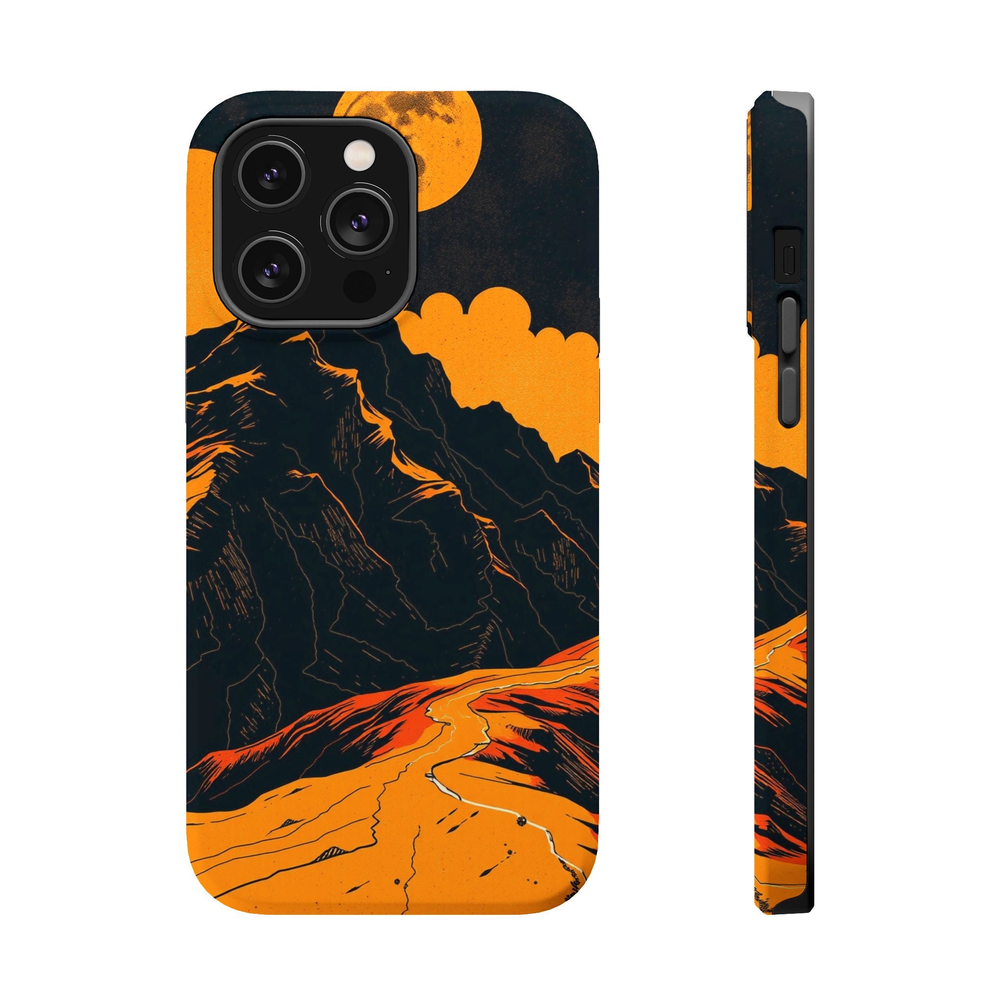 iPhone Mustard And Rust Topographic Lines Slim iPhone Everyday Designer · iPhone