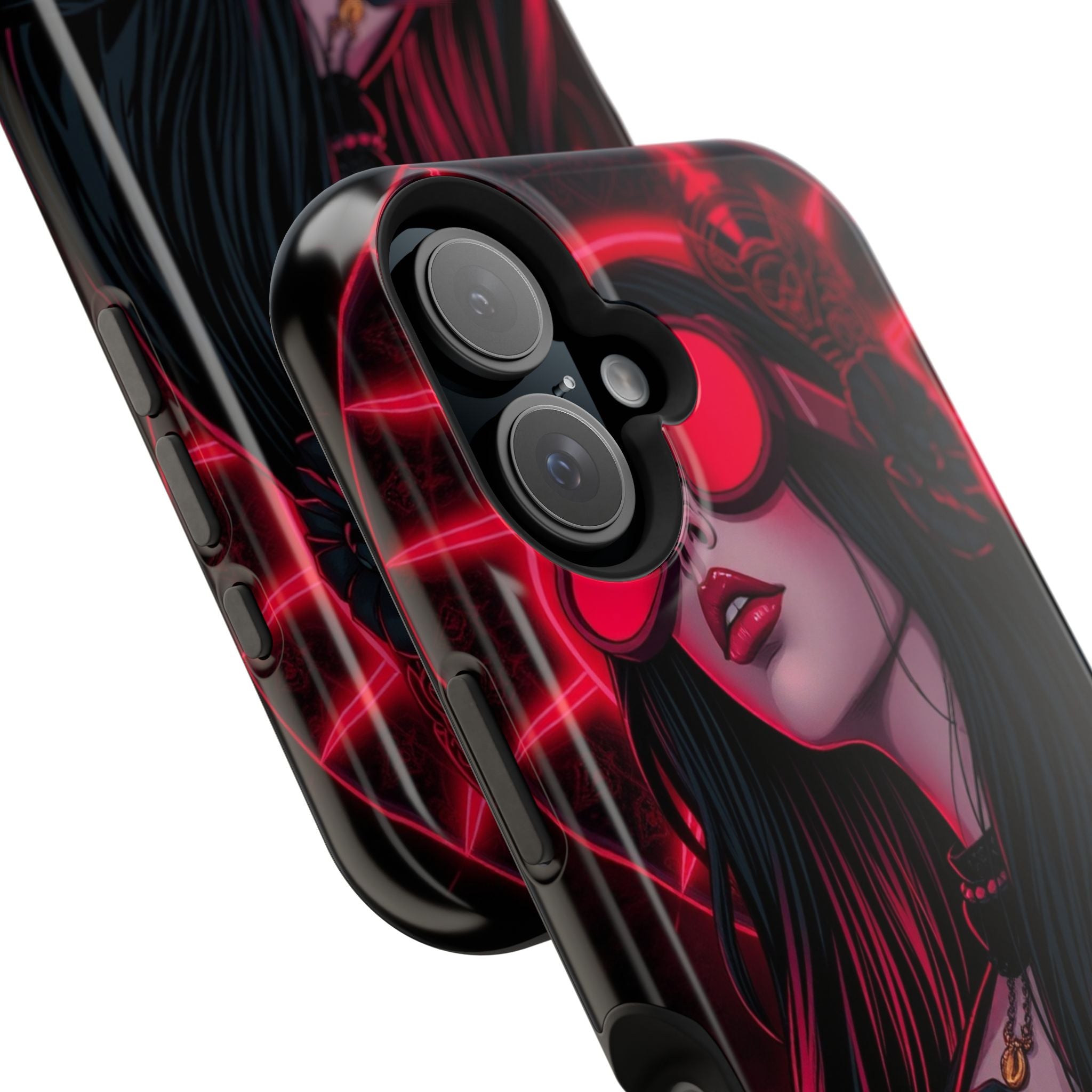 iPhone Black And Crimson Art Nouveau Female Slim Everyday Designer Case · iPhone