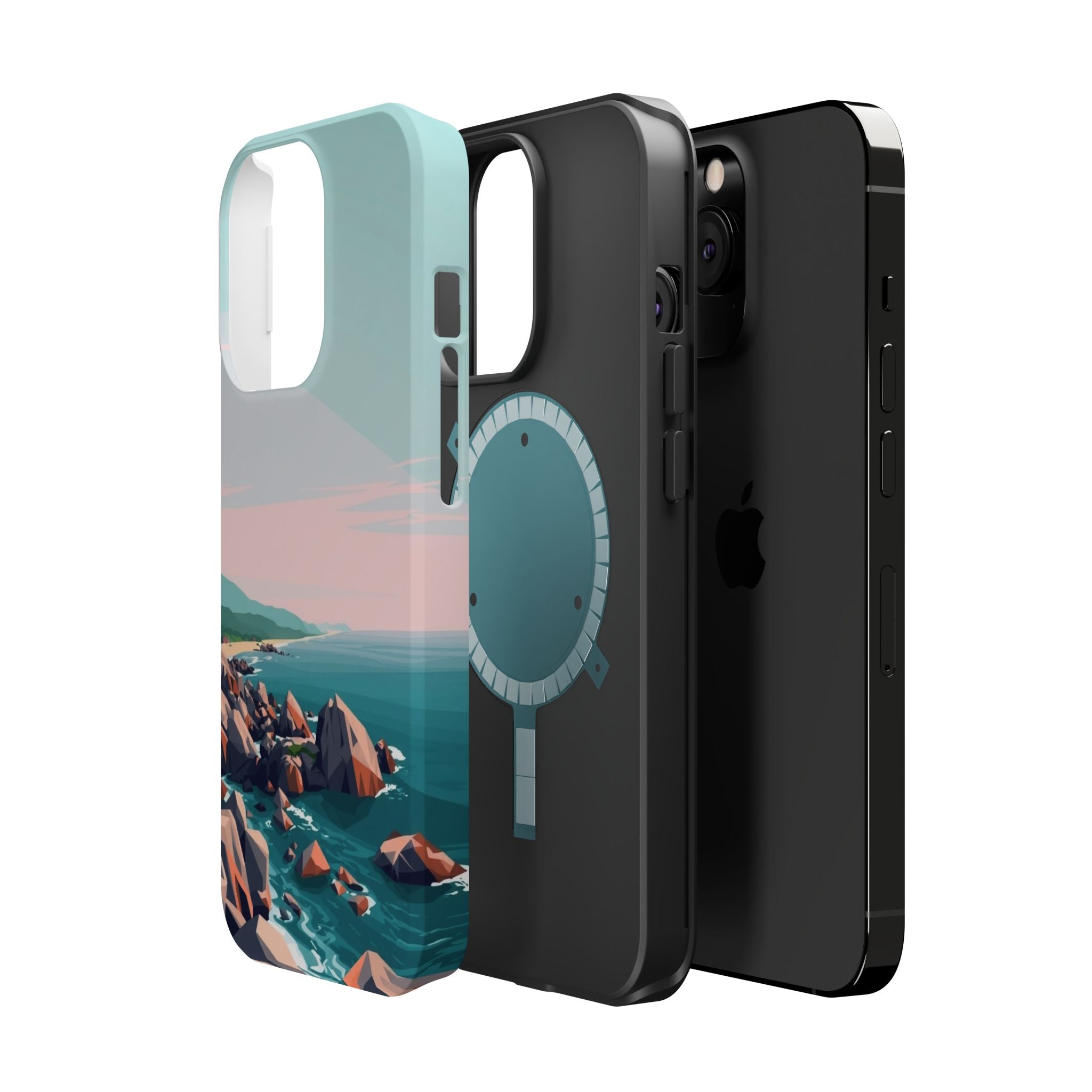 iPhone Mint And Blush Pebble Beach Bold Modern Everyday Snap Case · iPhone Case