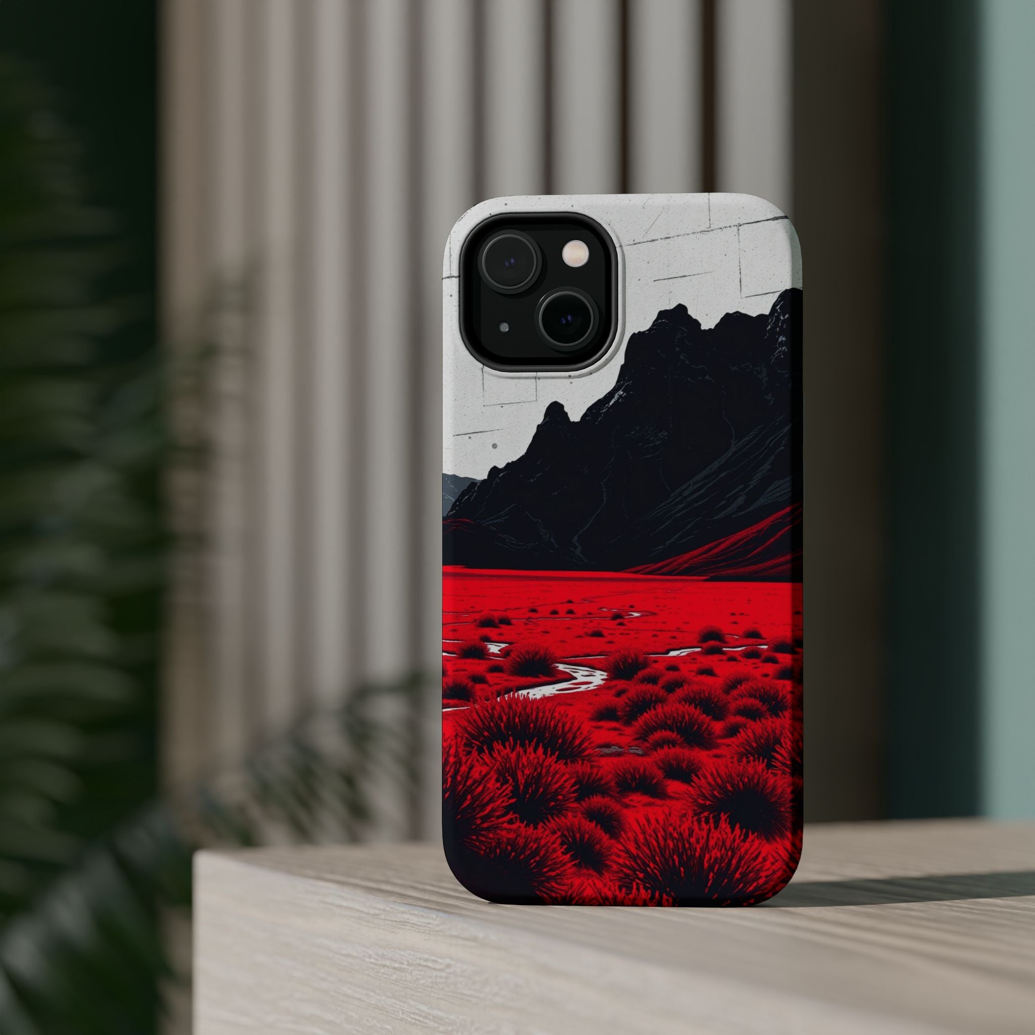 iPhone Black And Crimson Tundra Expanse Slim Everyday iPhone 15 · iPhone Case