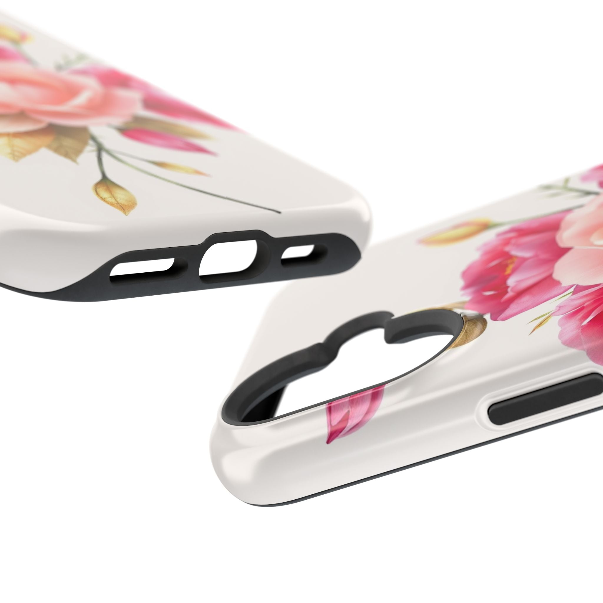 iPhone Rose Pink And Cream Neon Floral Slim Everyday Designer Case · iPhone Case