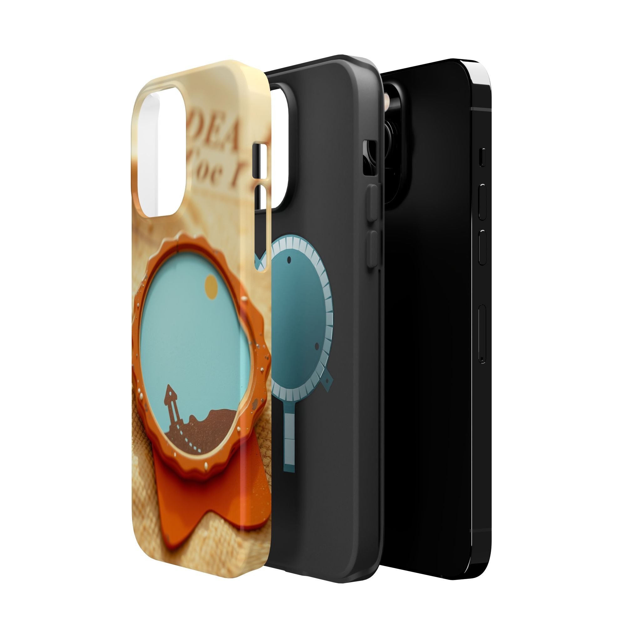 iPhone Burnt Orange And Sand Retro Travel Badge Soft Finish Everyday Case · iPho