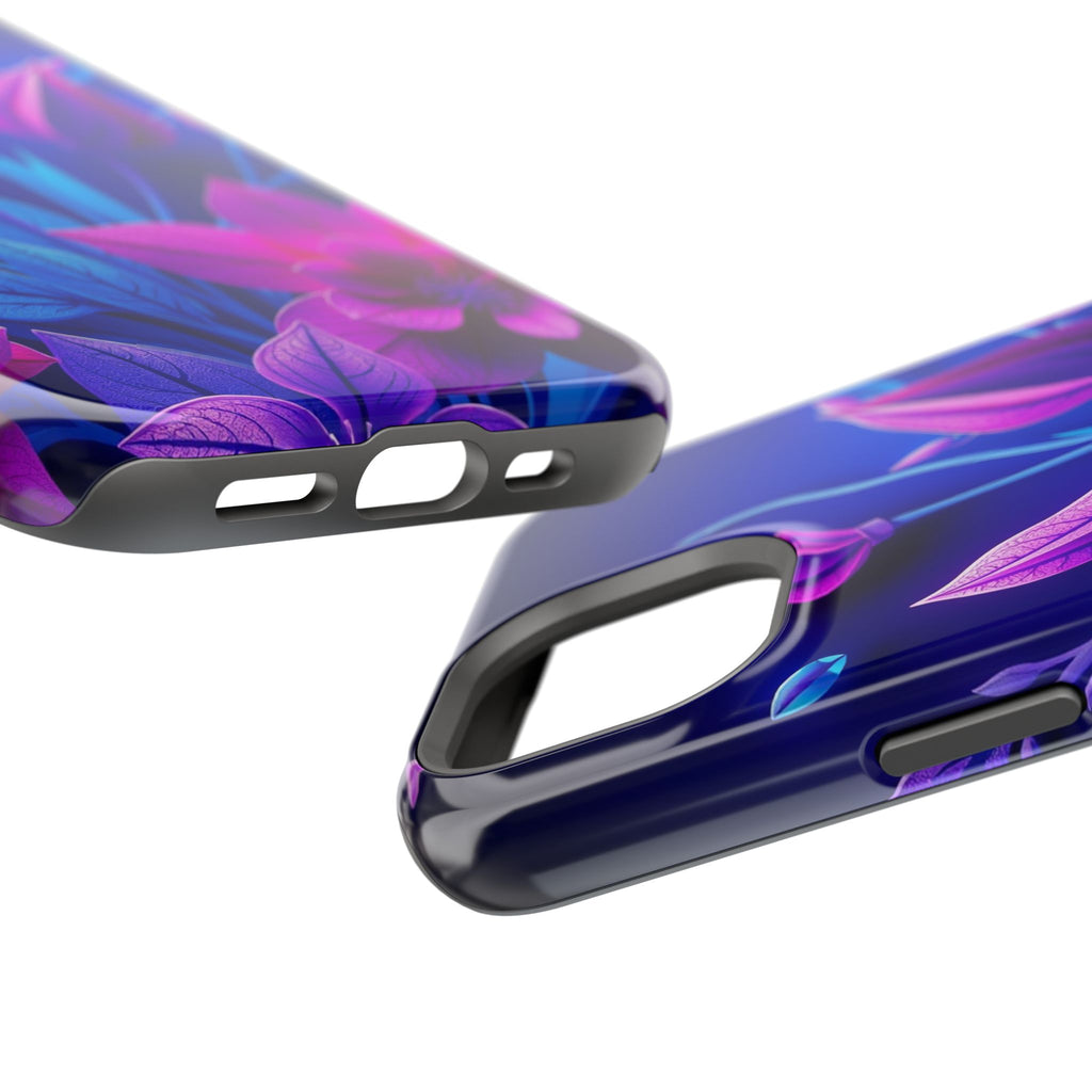 iPhone Neon Floral Paper Cut Art Bold Modern Everyday Snap Case · iPhone Case