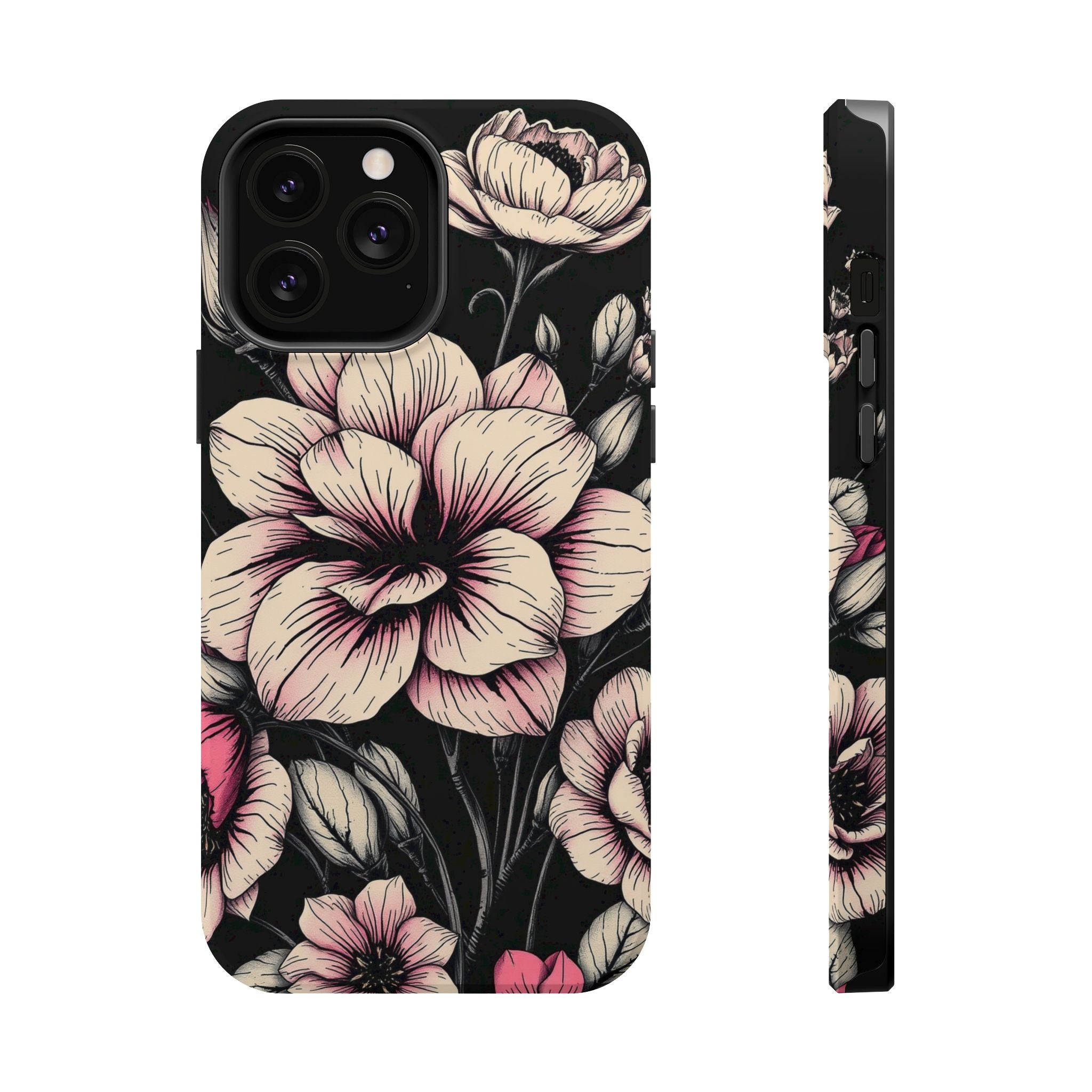 iPhone Floral Dark Academia Gothic Ink Slim Everyday Designer Case · iPhone Case