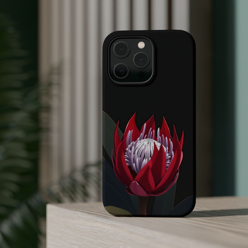 iPhone Black And Crimson Protea Bold Slim Everyday Designer Case · iPhone Case