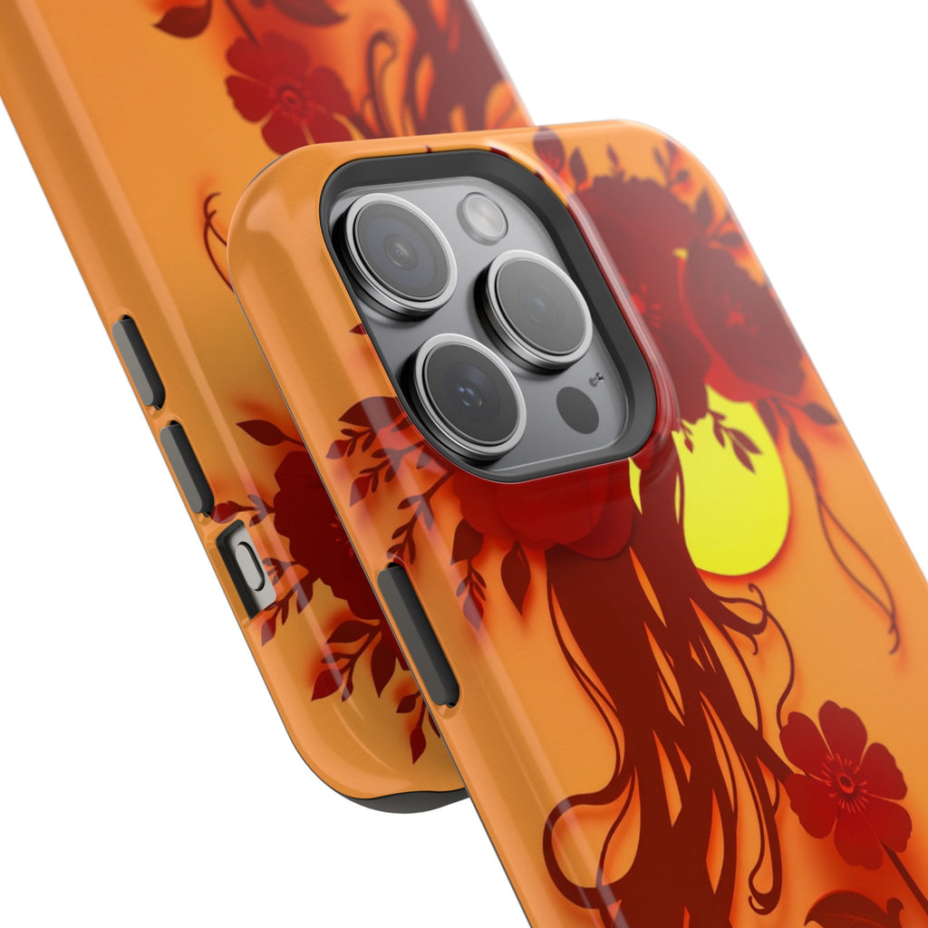 iPhone Sunset Amber And Peach Floral Crown Slim iPhone Everyday · iPhone Case