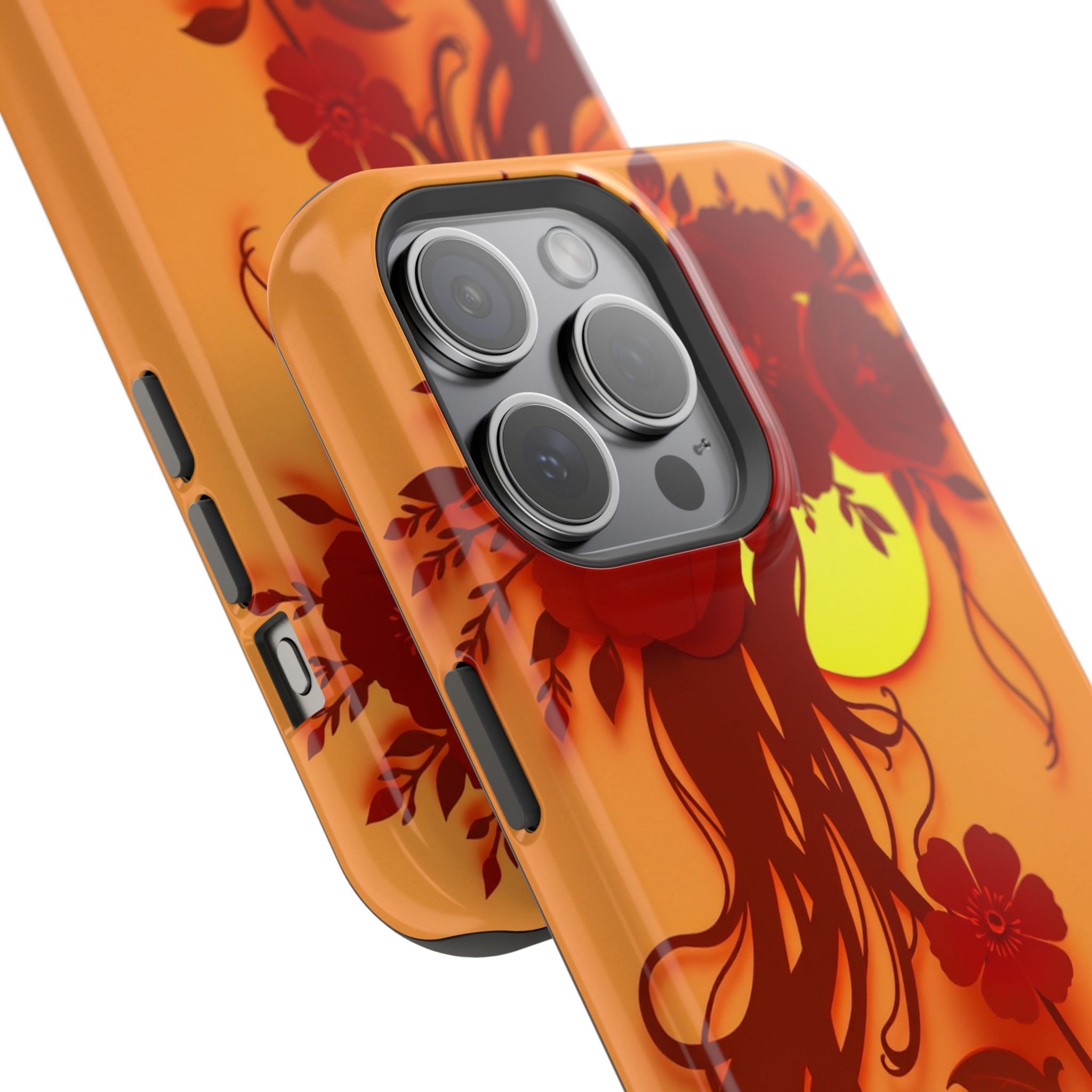 iPhone Sunset Amber And Peach Floral Crown Slim iPhone Everyday · iPhone Case