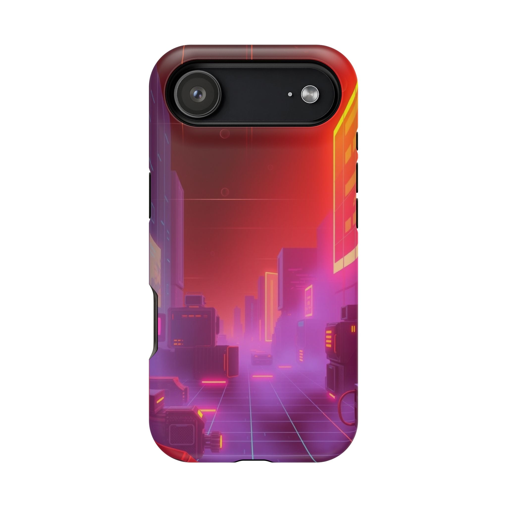 iPhone Dreamy 80s Grid Synthwave Design Slim Everyday Designer Case · iPhone Cas