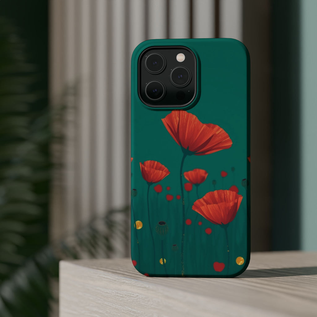 iPhone Earthy Poppy Field Design Bold Modern Everyday Snap Case · iPhone Case