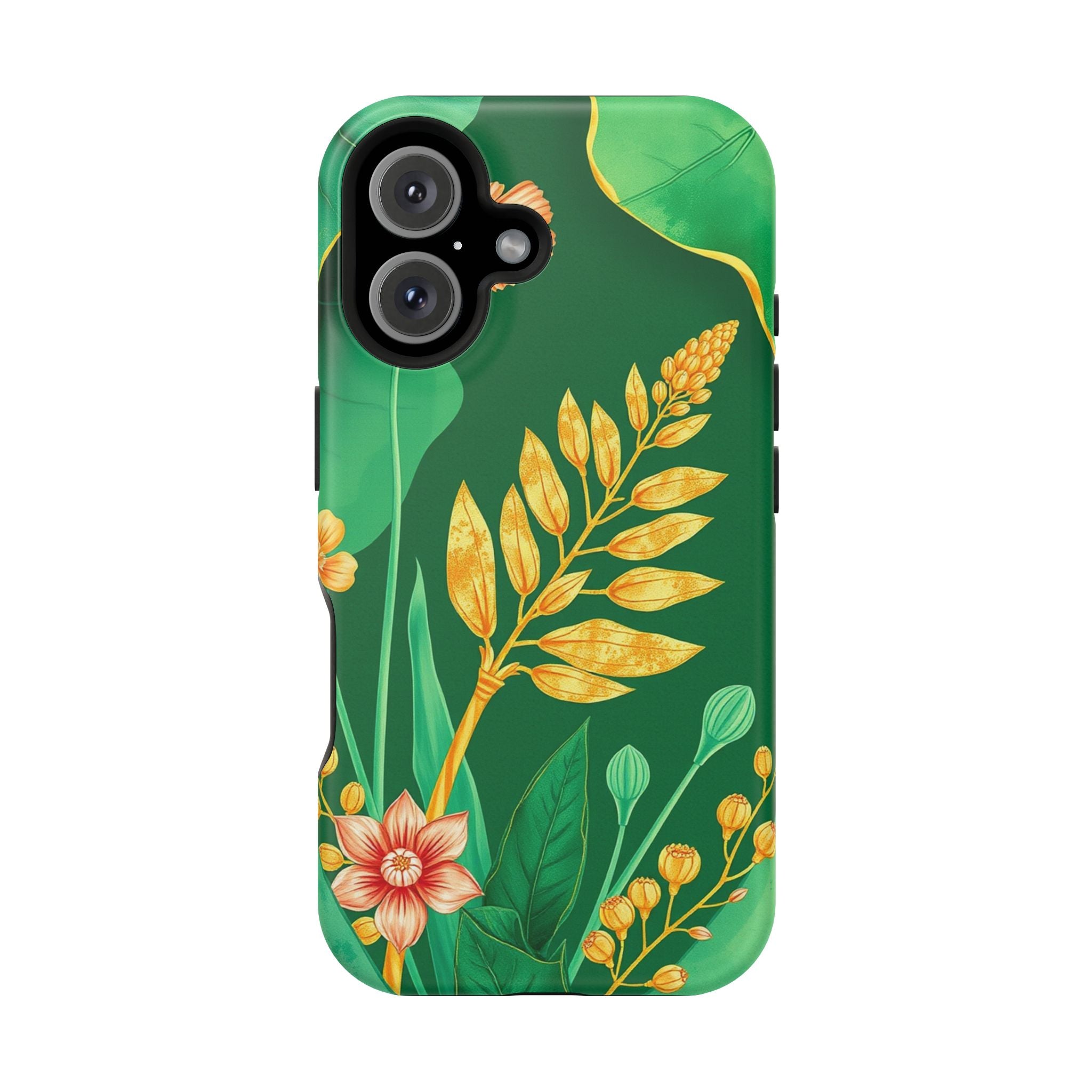 iPhone Emerald Green And Gold Botanical Illustration Ga Slim Snap Case · iPhone